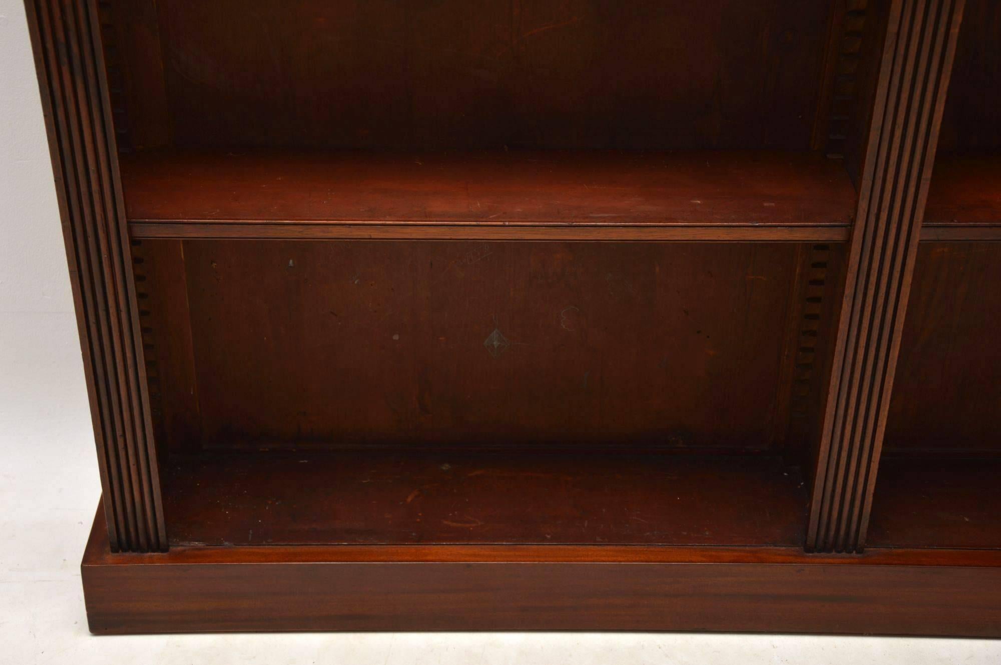 Antique Victorian Mahogany Open Bookcase 3