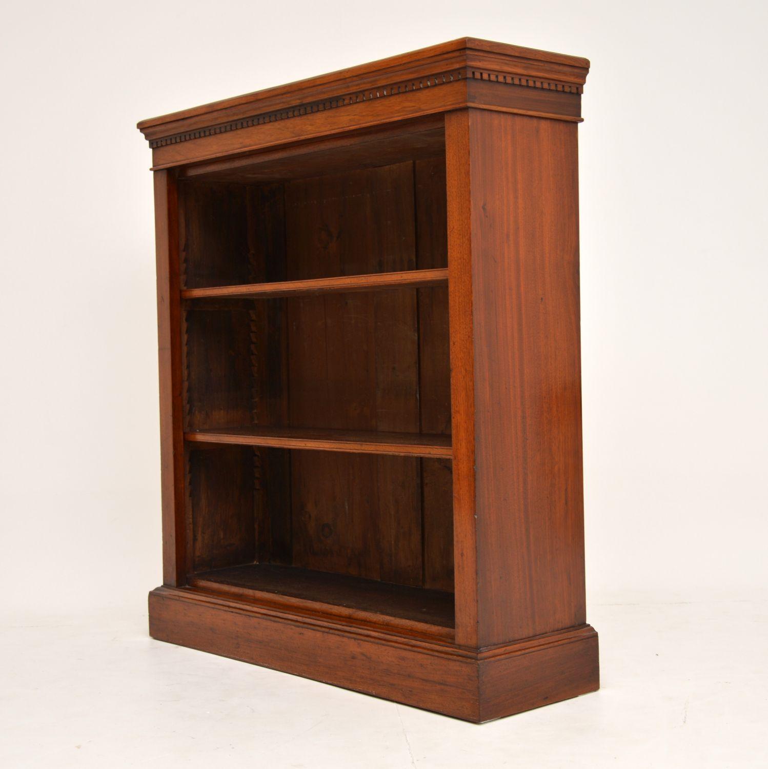 Antique Victorian Mahogany Open Bookcase 3