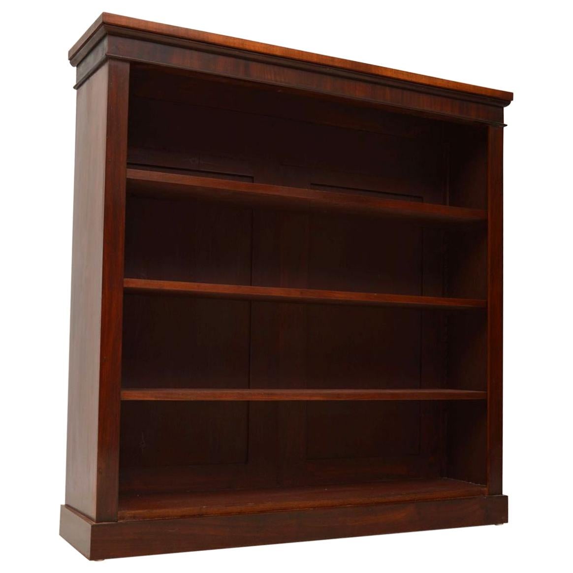Antique Victorian Mahogany Open Bookcase at 1stDibs