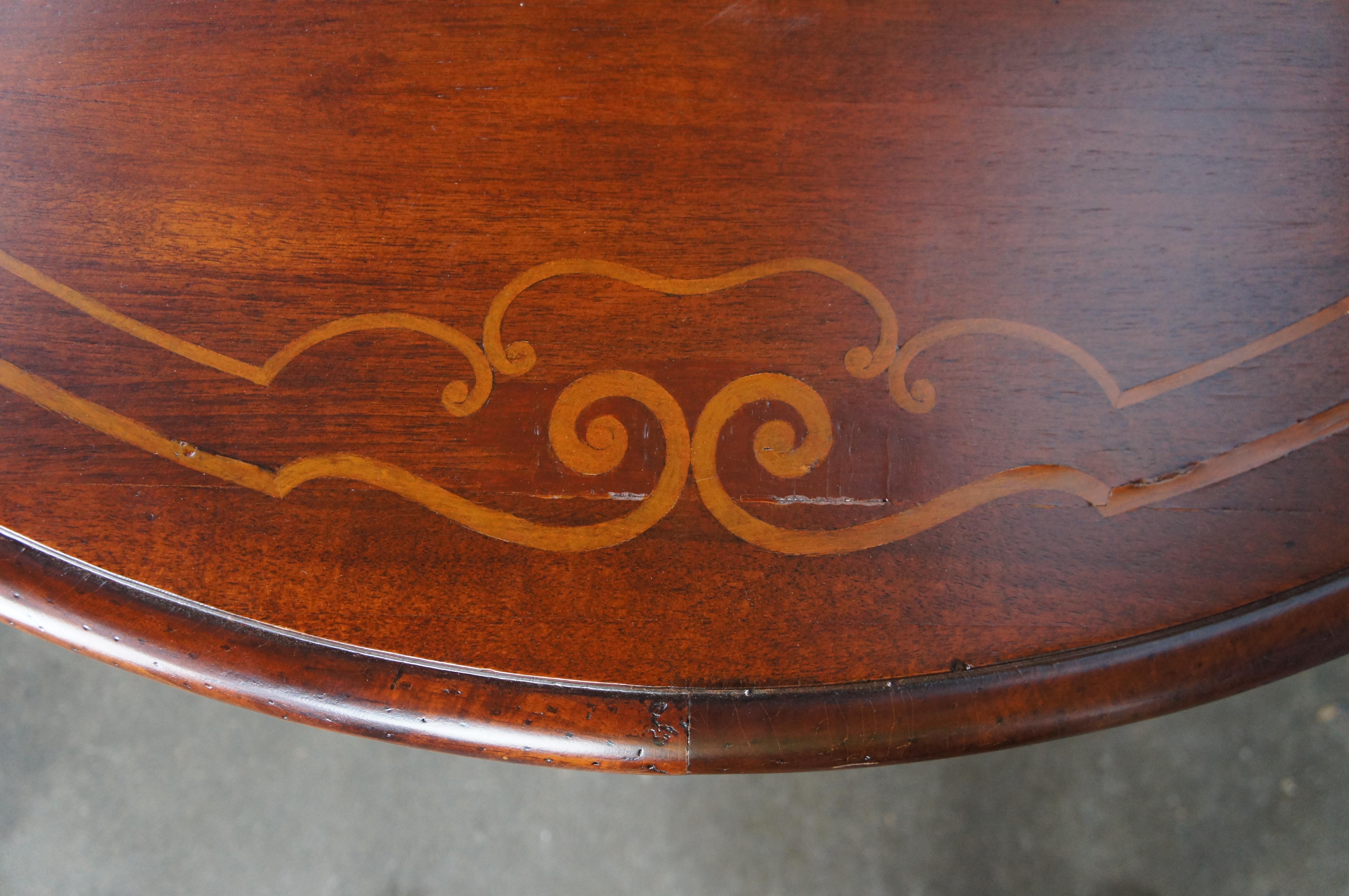 Ancienne table de salle à manger victorienne en acajou à piédestal central pour parloir et banquet 43