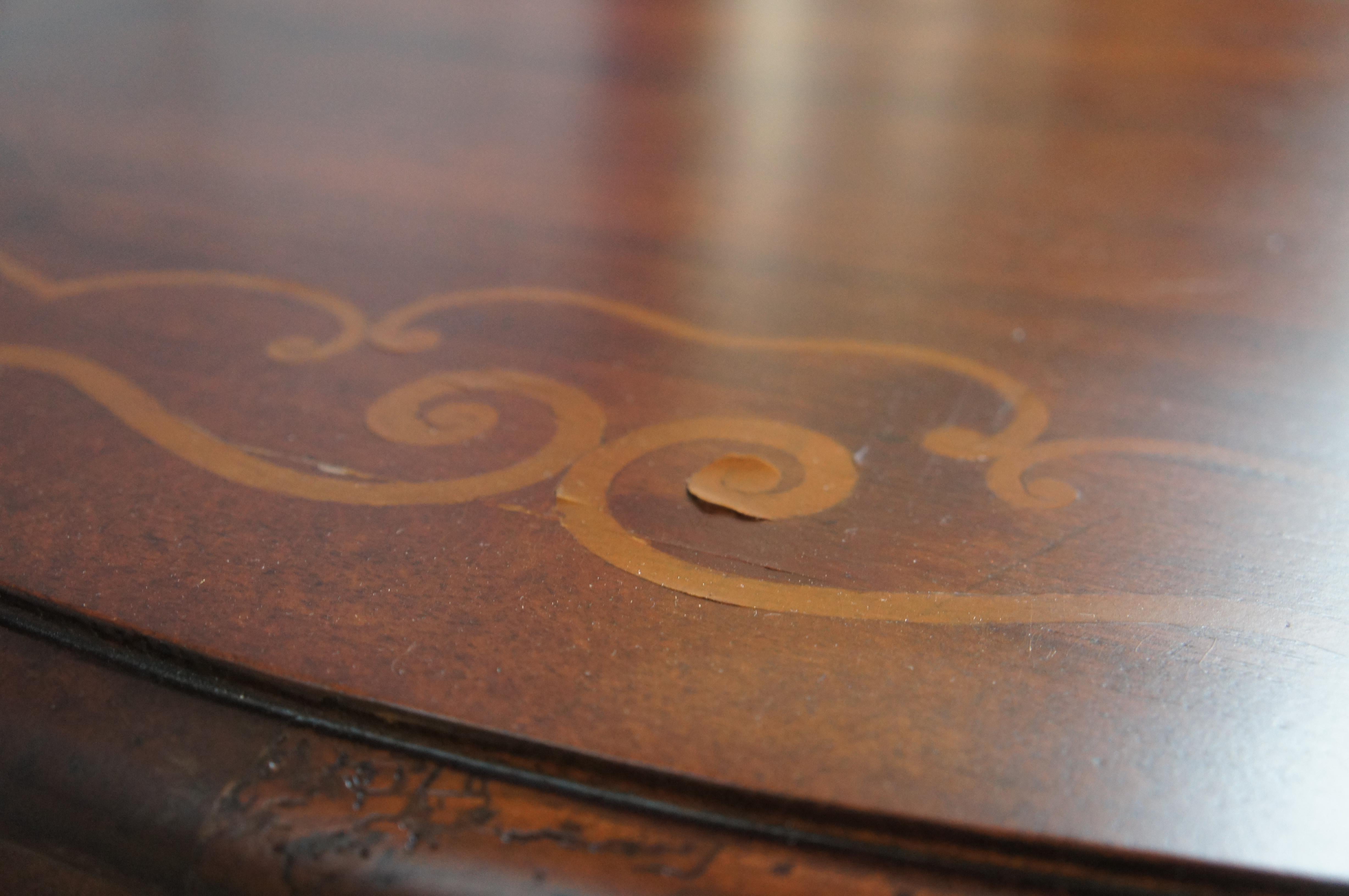 Acajou Ancienne table de salle à manger victorienne en acajou à piédestal central pour parloir et banquet 43