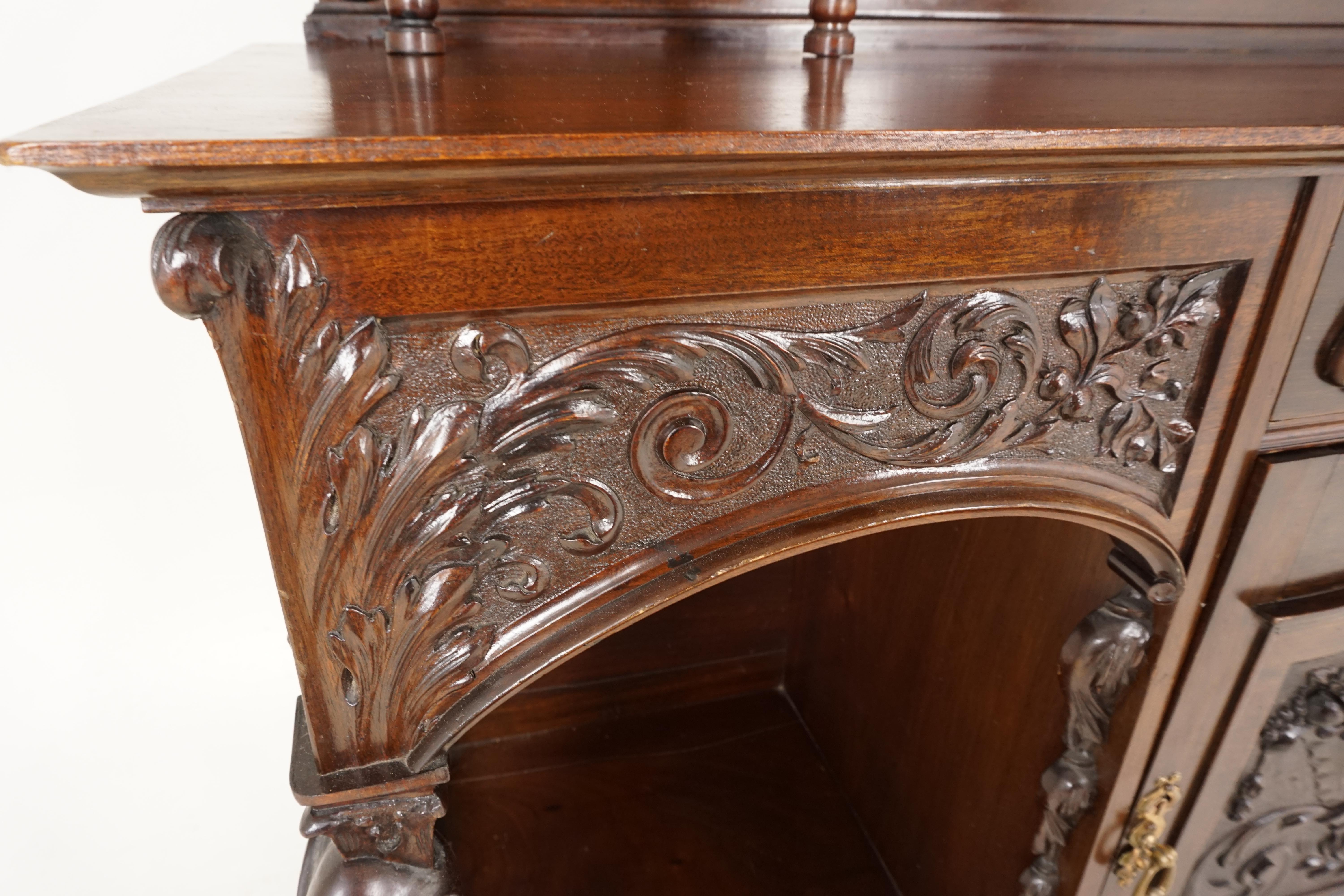 Late Victorian Antique Victorian Walnut Parlour, Side Display Cabinet, Scotland 1880, B2261