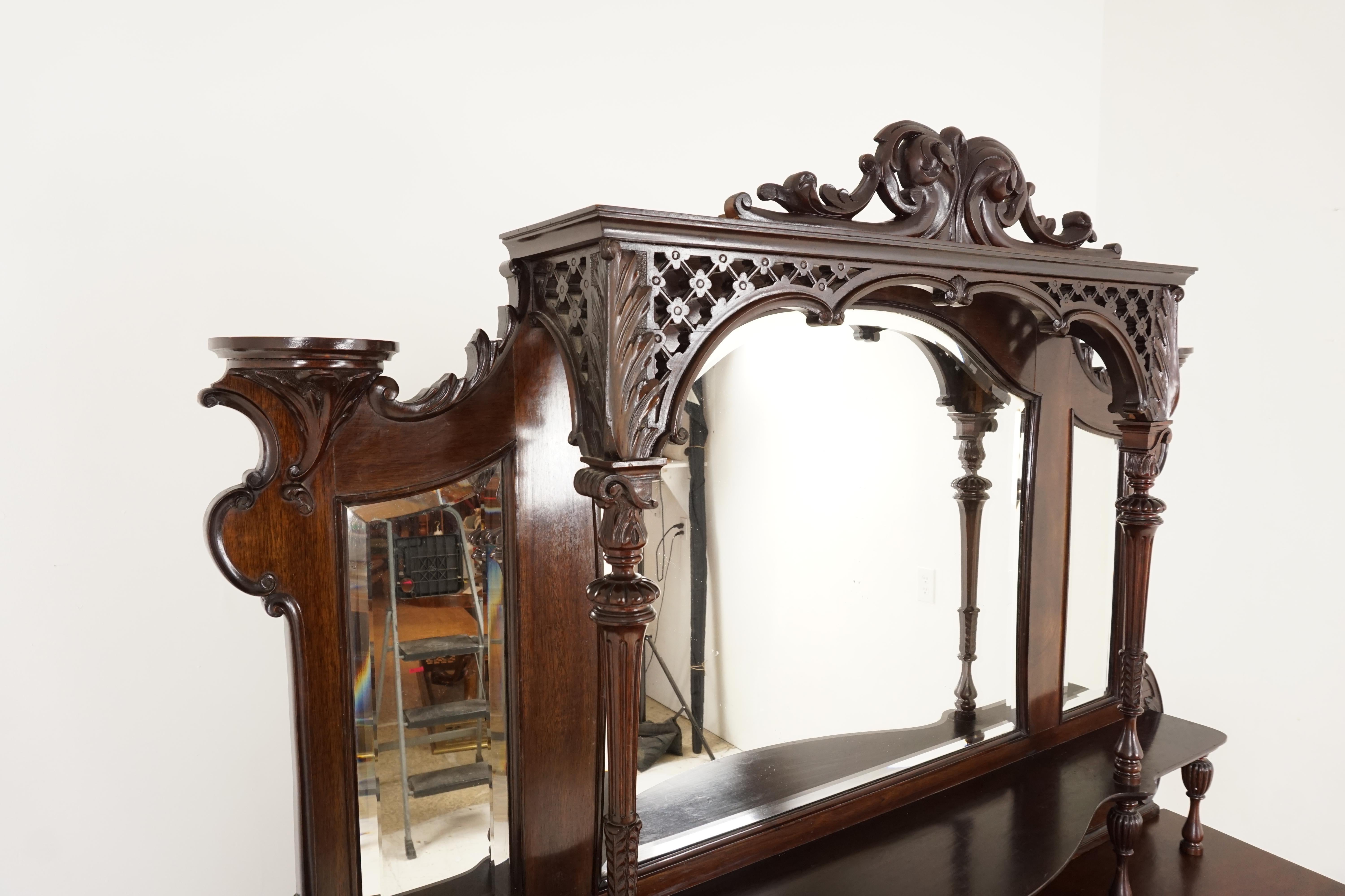 Scottish Antique Victorian Walnut Parlour, Side Display Cabinet, Scotland 1880, B2261