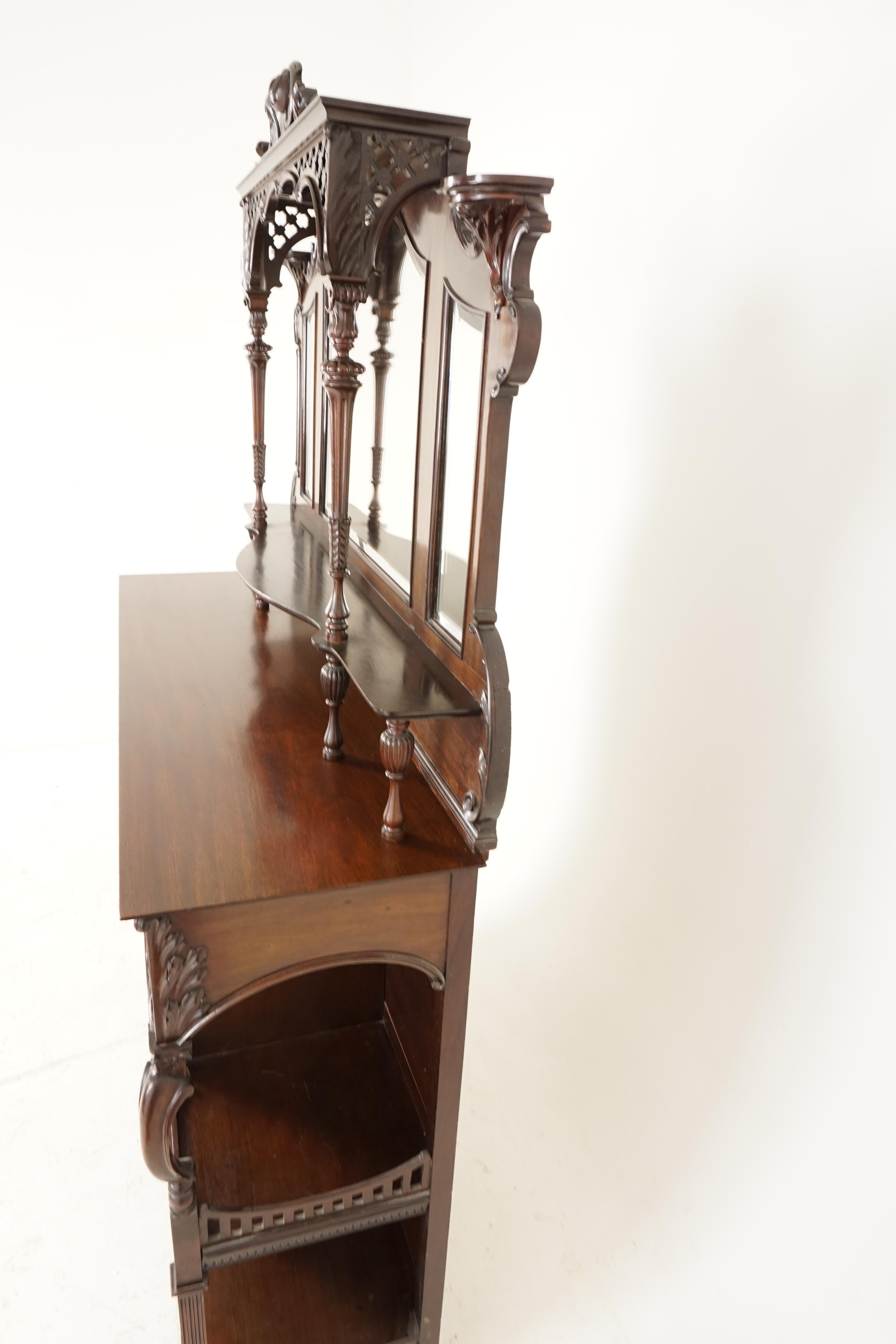 Antique Victorian Walnut Parlour, Side Display Cabinet, Scotland 1880, B2261 1