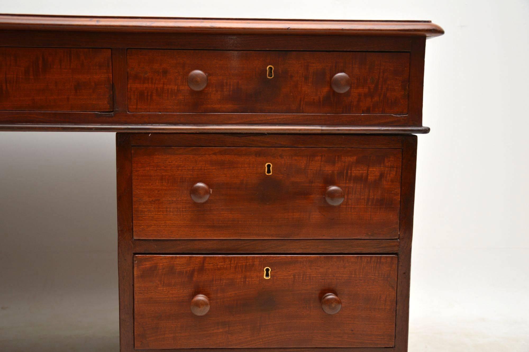 Antique Victorian Mahogany Partners Desk 4