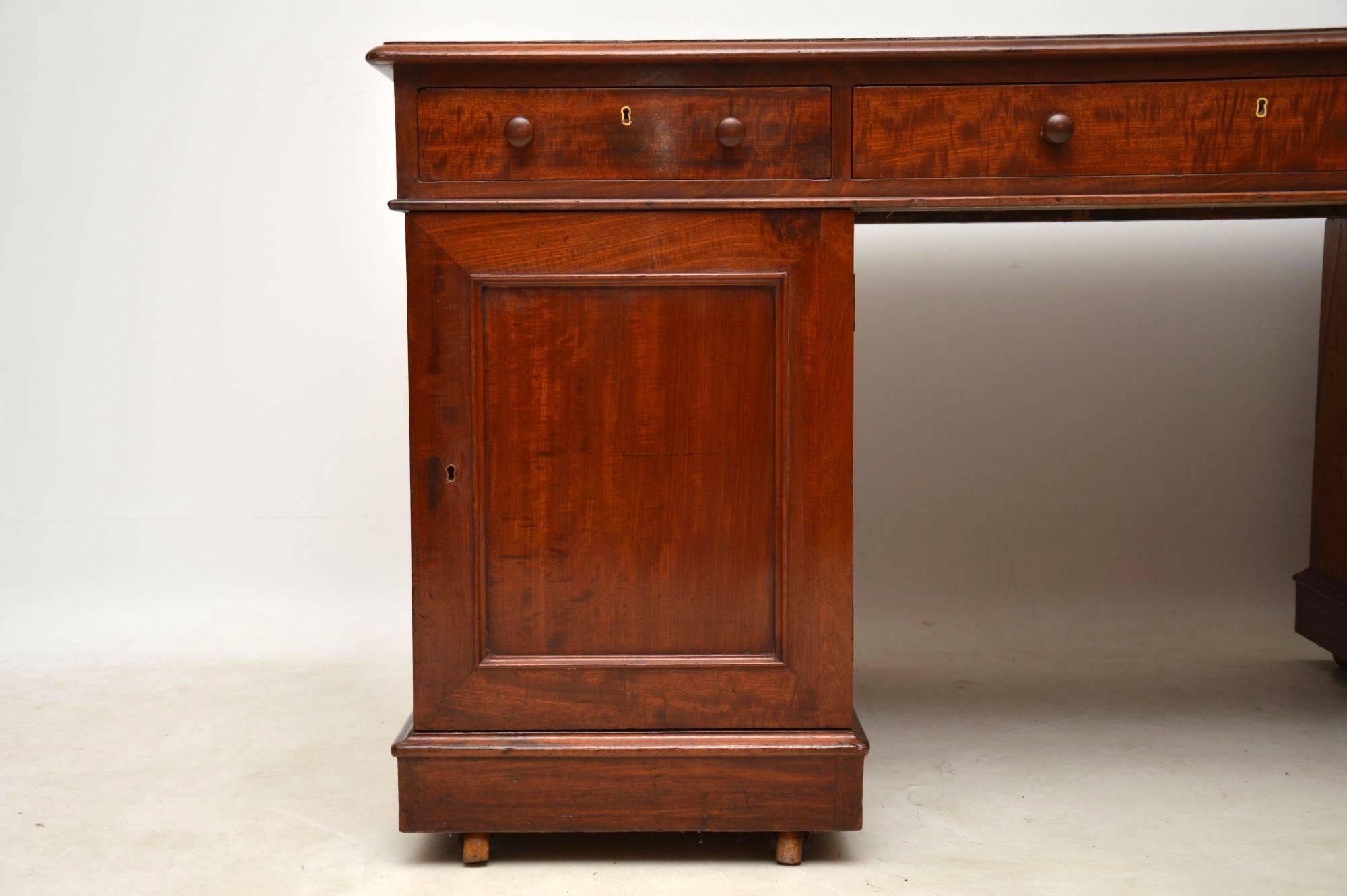 Antique Victorian Mahogany Partners Desk 8