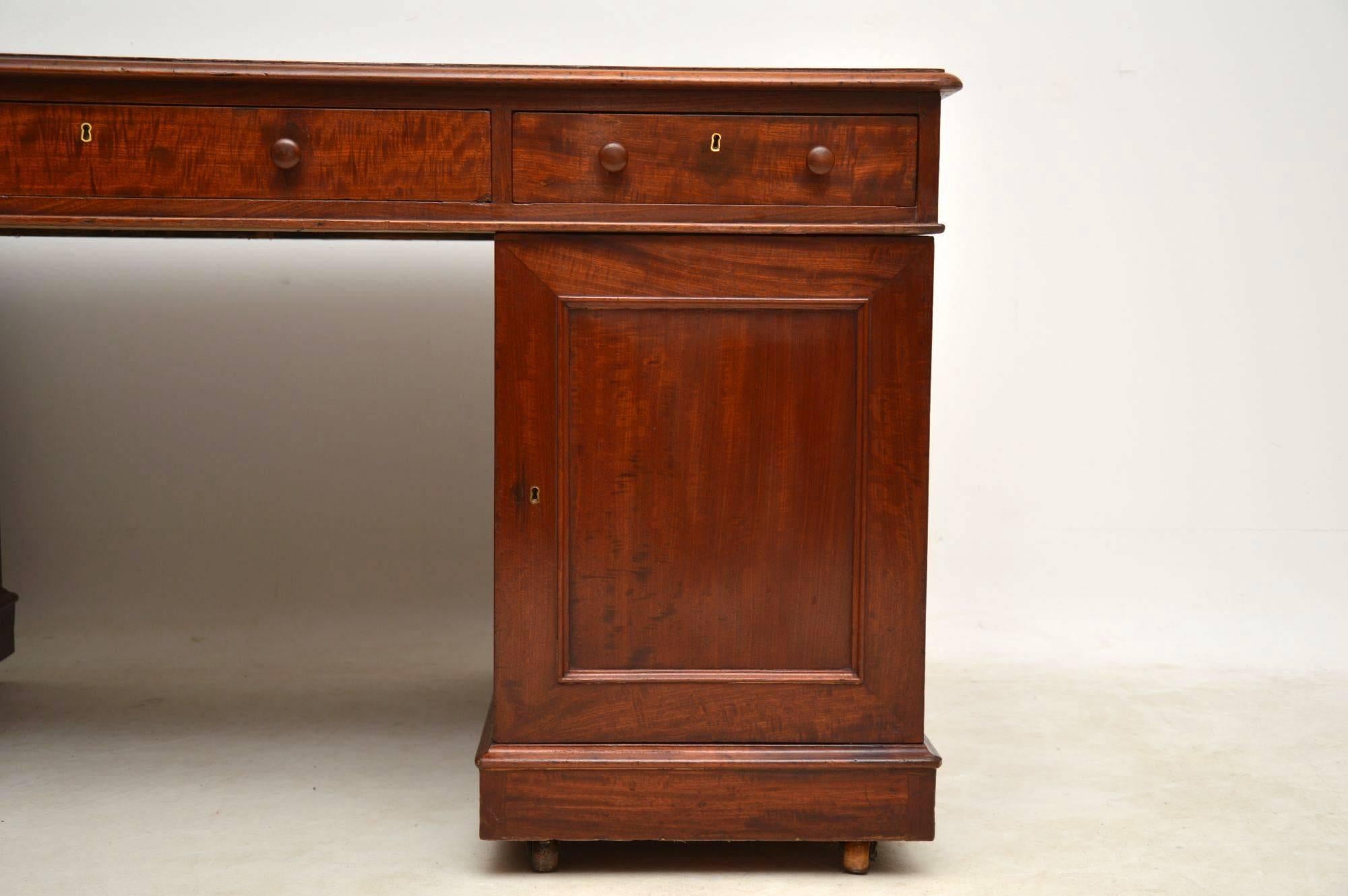 Antique Victorian Mahogany Partners Desk 9