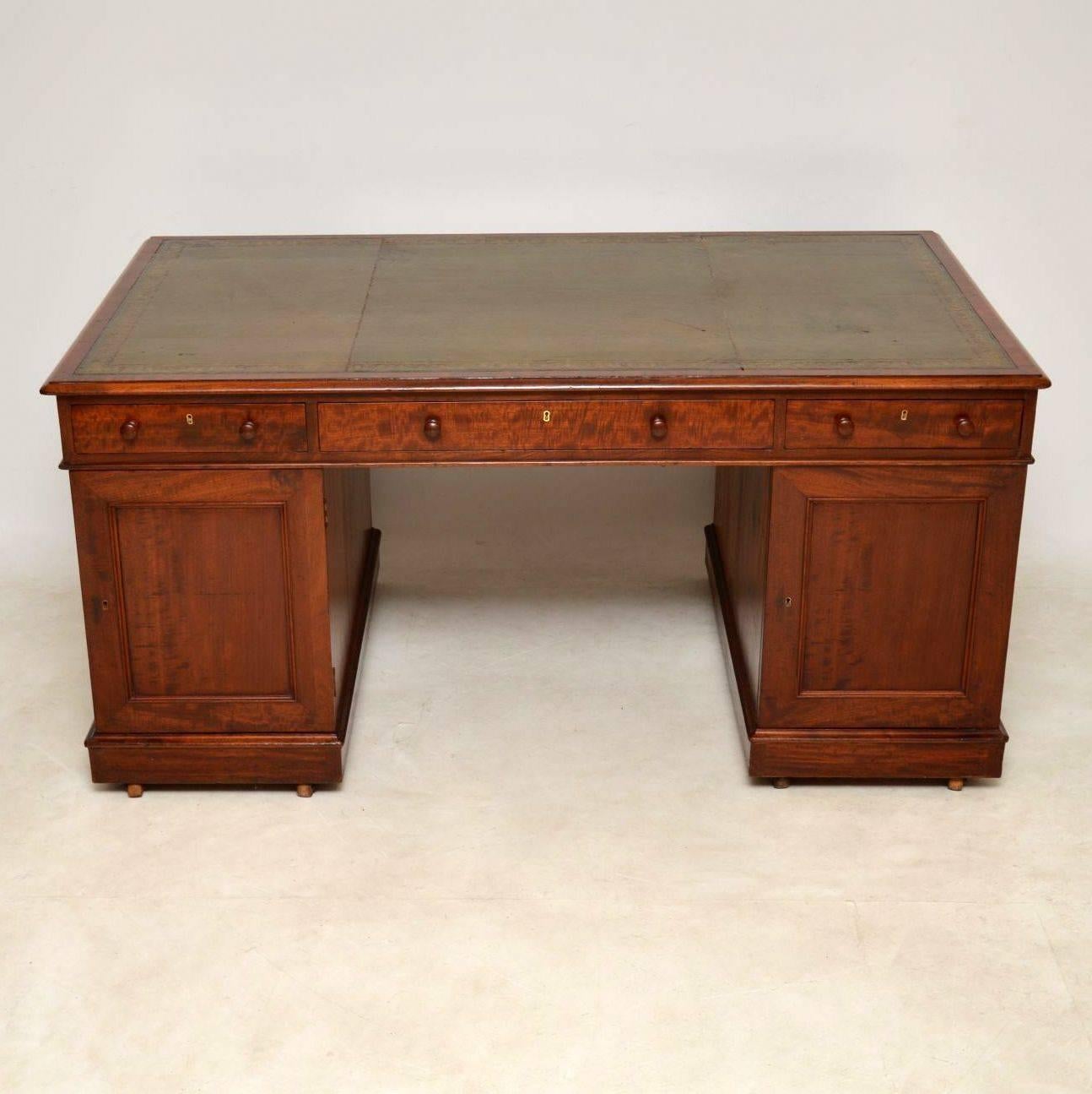 Antique Victorian Mahogany Partners Desk 1