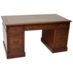 Antique Victorian Mahogany Pedestal Desk