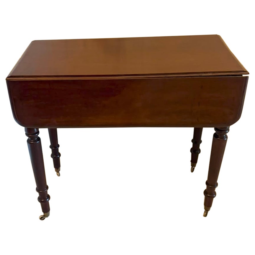 Antique Victorian Mahogany Pembroke Drop Leaf Dining Table For Sale