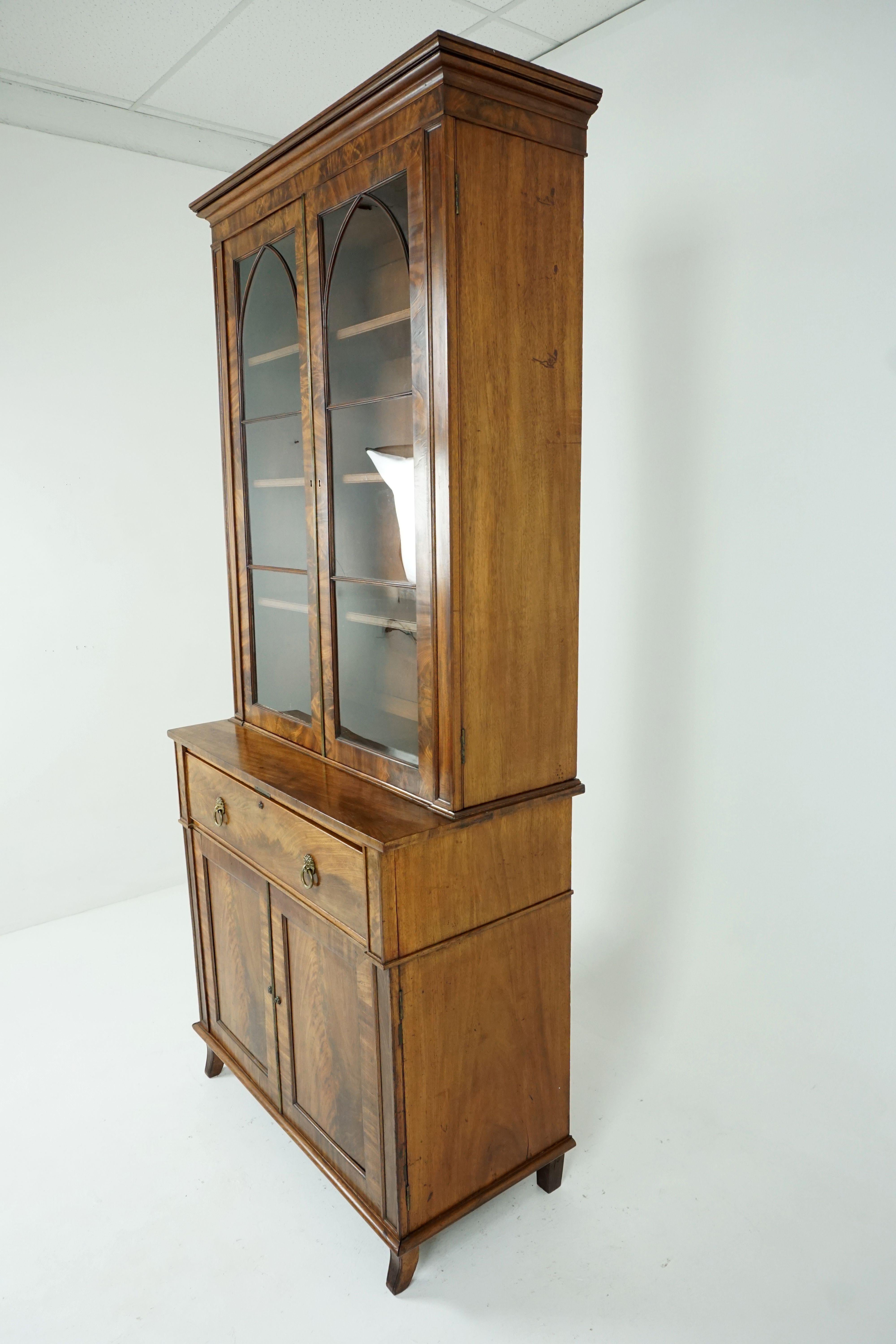 Antique Victorian Walnut Secrétaire Bookcase, Scotland 1870, B1953 1