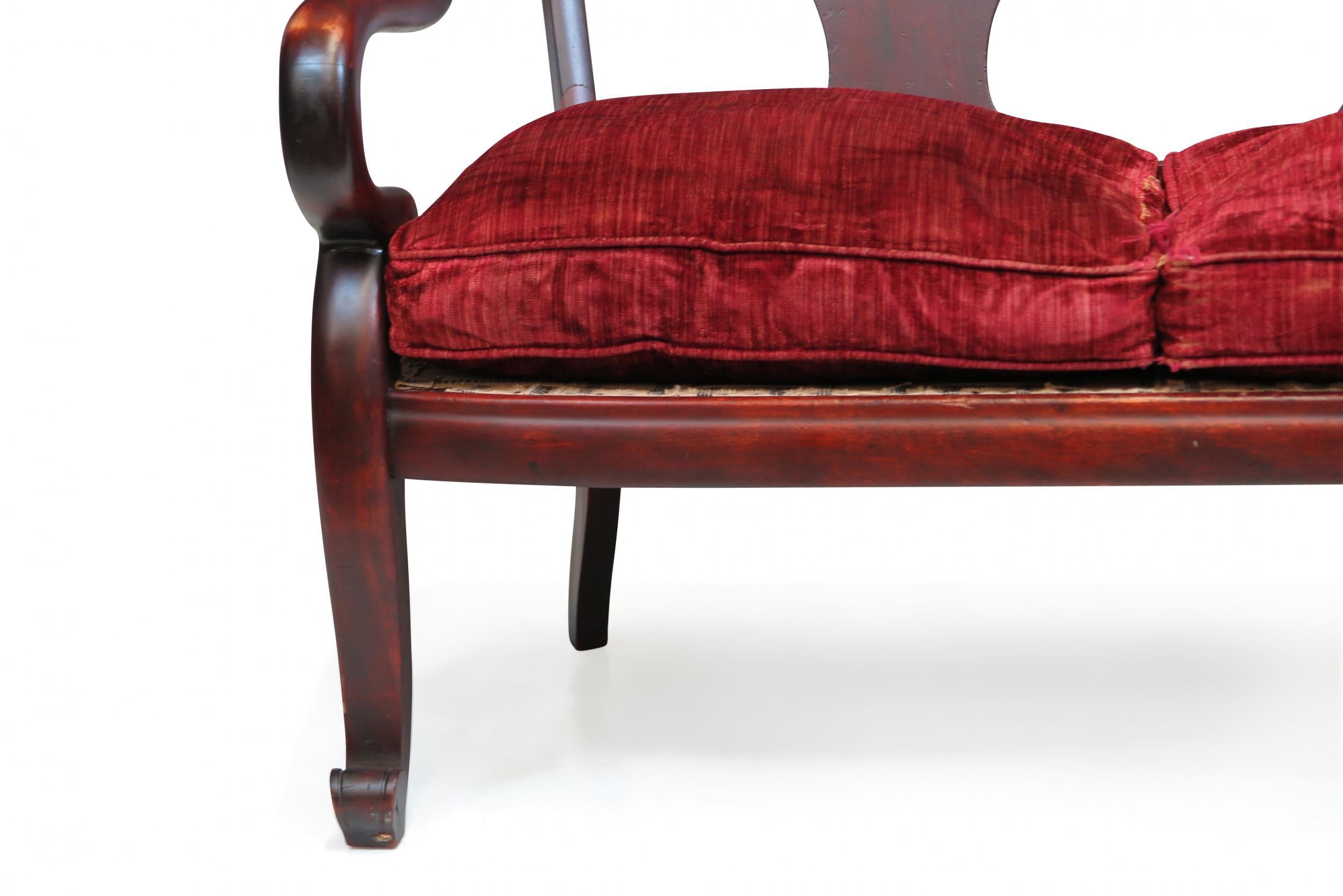 antique mahogany settee