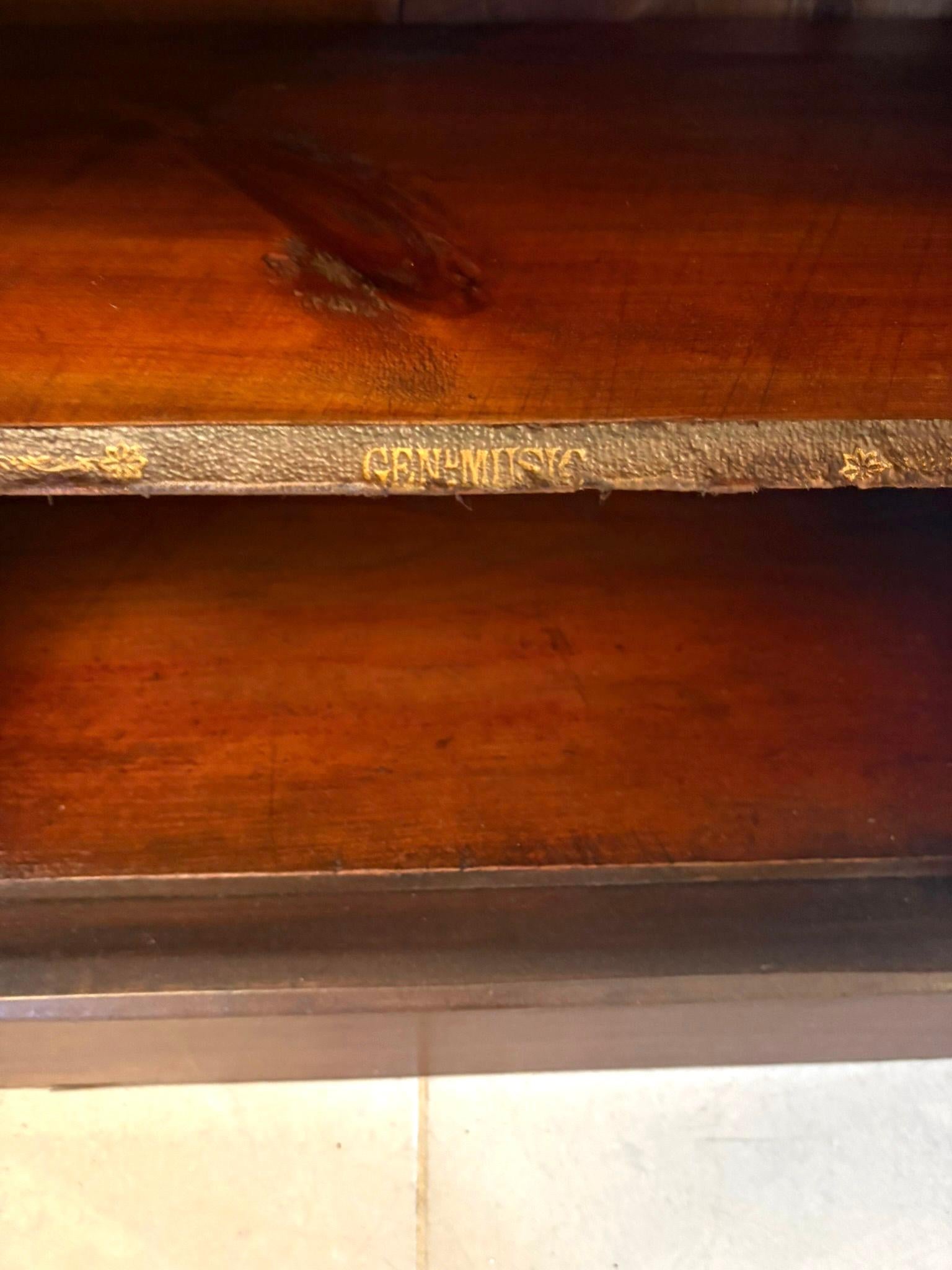 English Antique Victorian Mahogany Sheet Music Cabinet For Sale