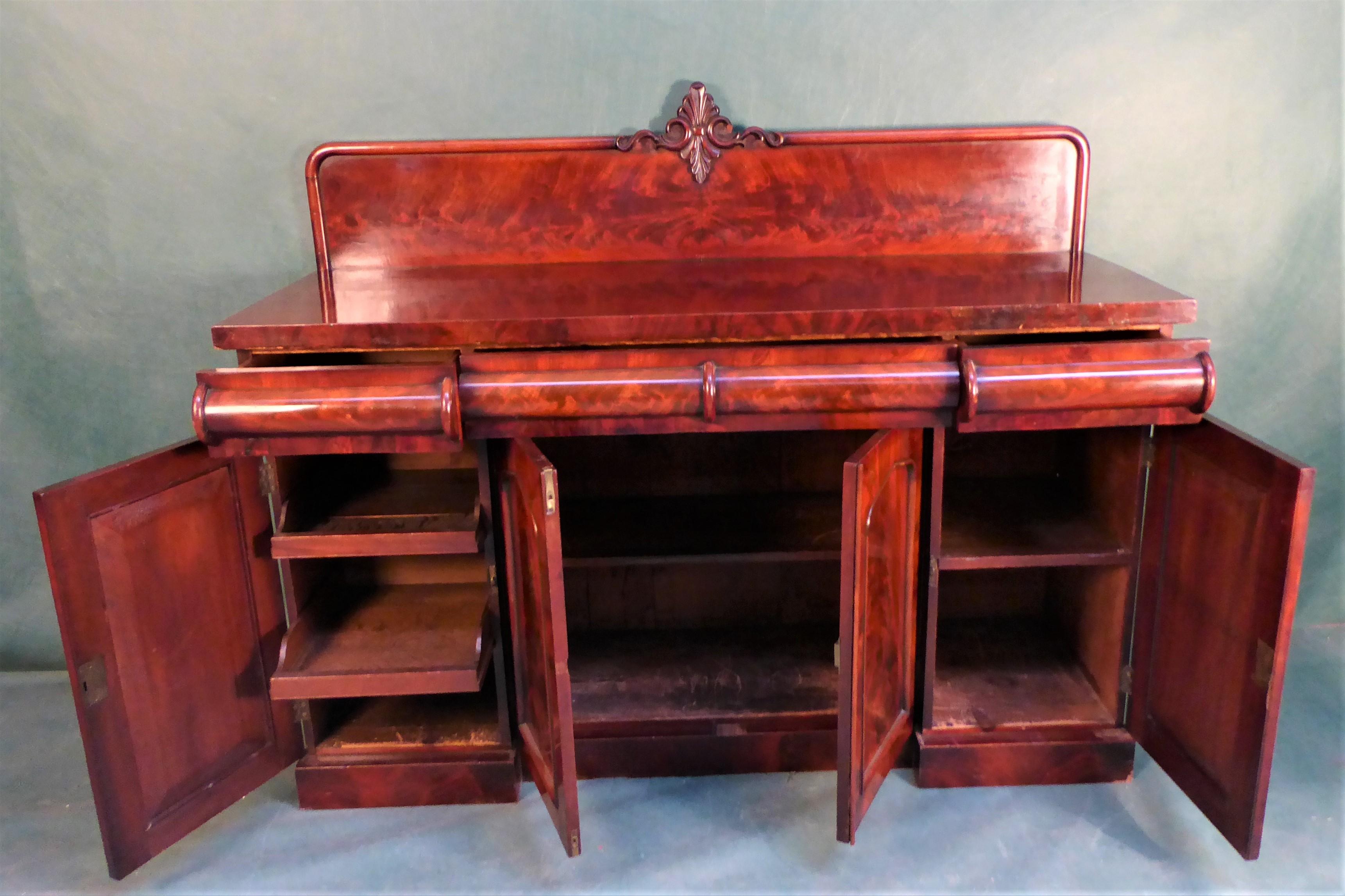 British Antique Victorian Mahogany Sideboard For Sale