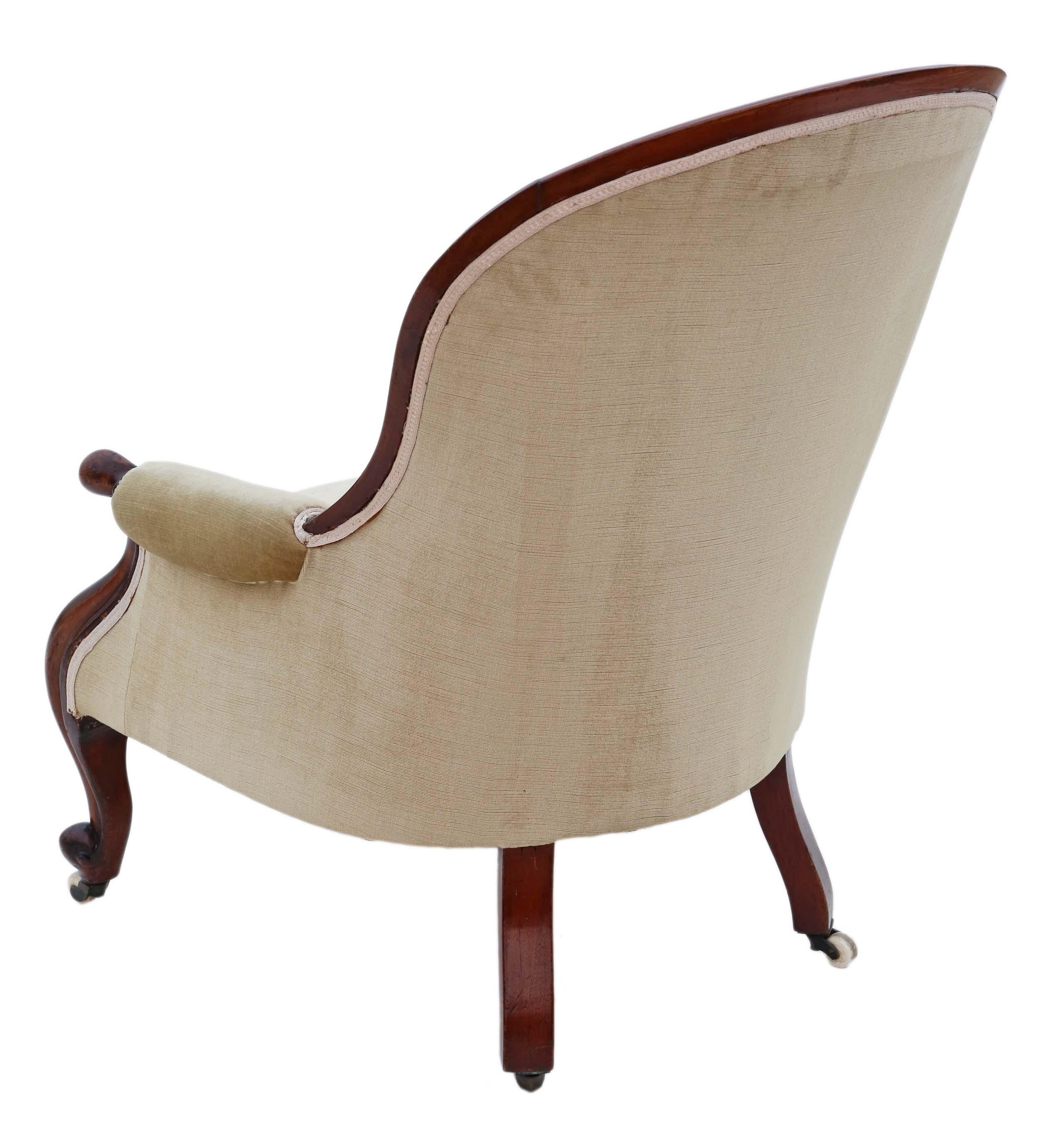Antike Qualität viktorianischen Mahagoni Löffel zurück Slipper Sessel C1870.

Solide, keine losen Verbindungen und kein Holzwurm. Voller Alter, Charakter und Charme. Ein sehr dekorativer Stuhl. Die Polsterung mit Knöpfen ist nicht neu, hat aber
