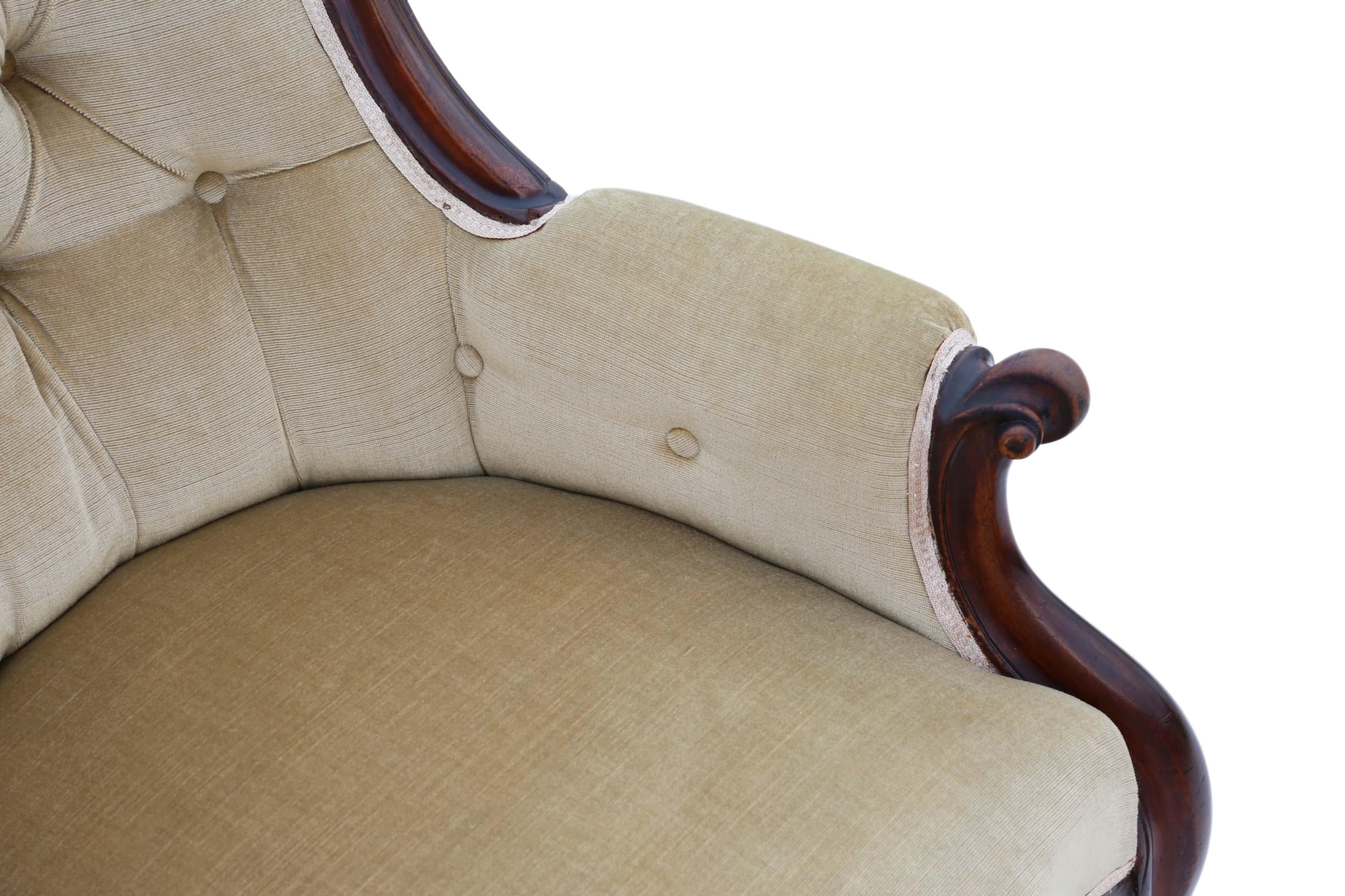 Antiker viktorianischer Mahagoni-Sessel mit Löffelrückenlehne im Angebot 1