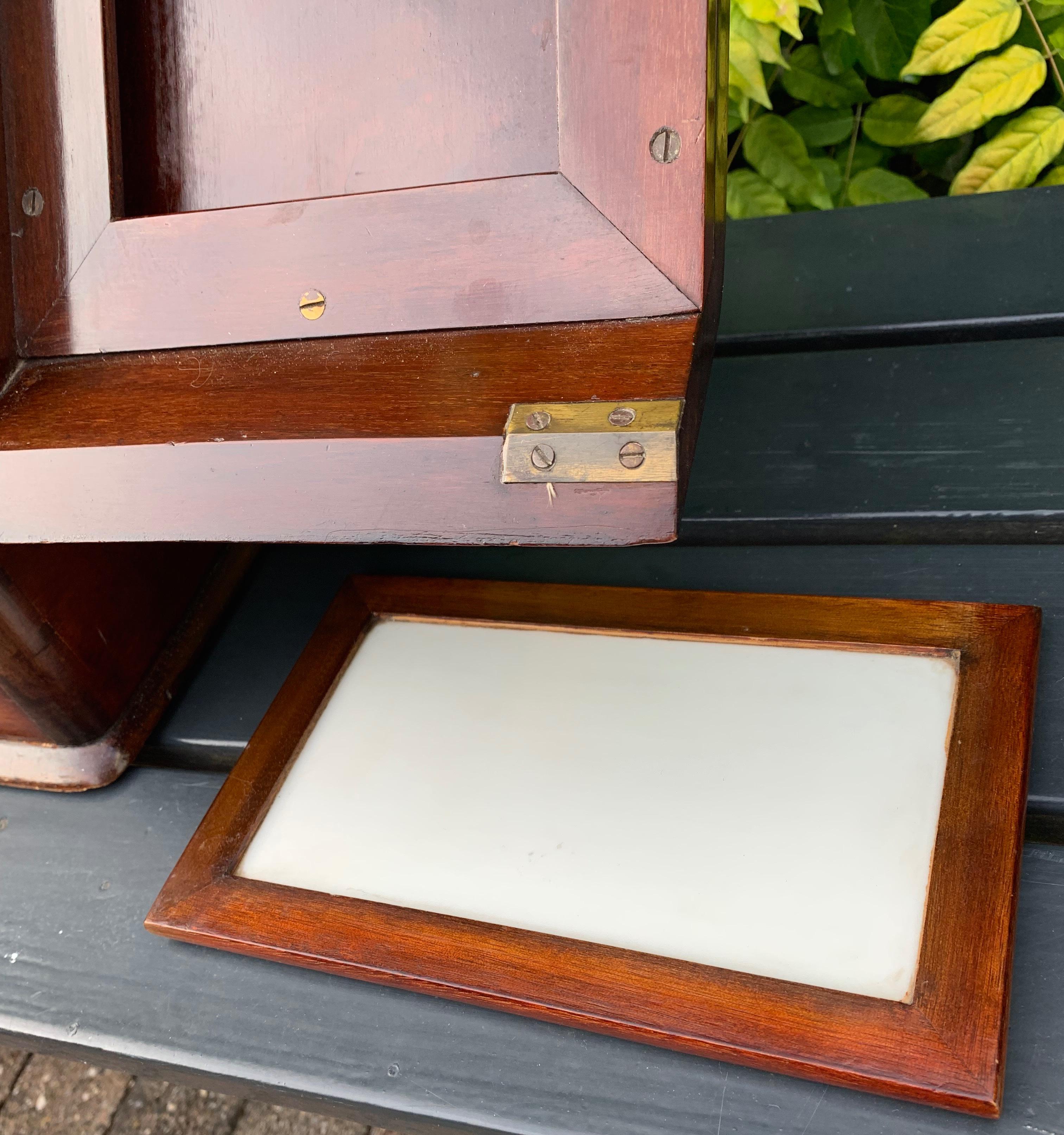 Antique Victorian Mahogany Stationary Box w. Perpetual Calendar, Bramah Improved For Sale 5
