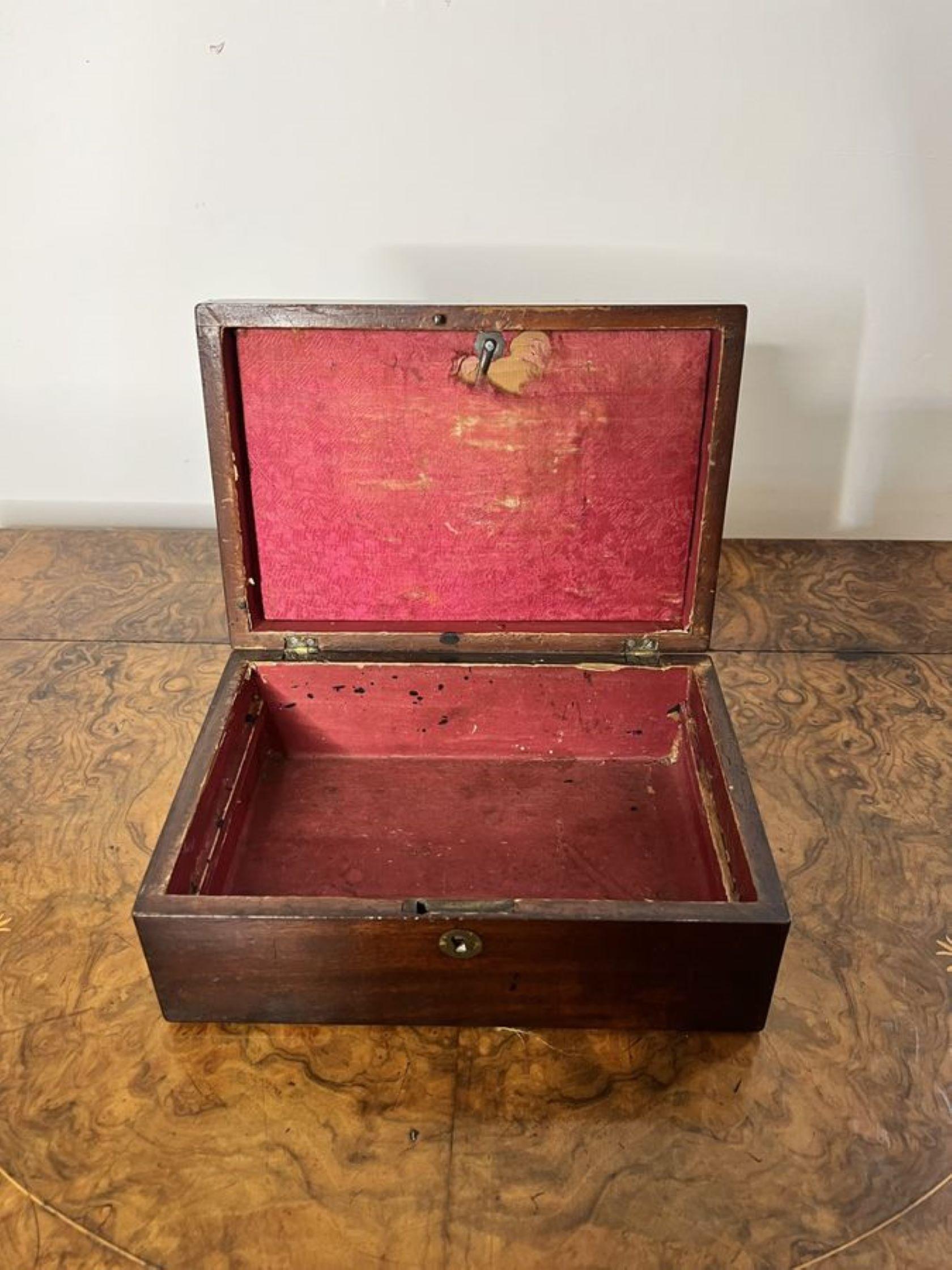 Antique Victorian mahogany storage box  In Good Condition For Sale In Ipswich, GB