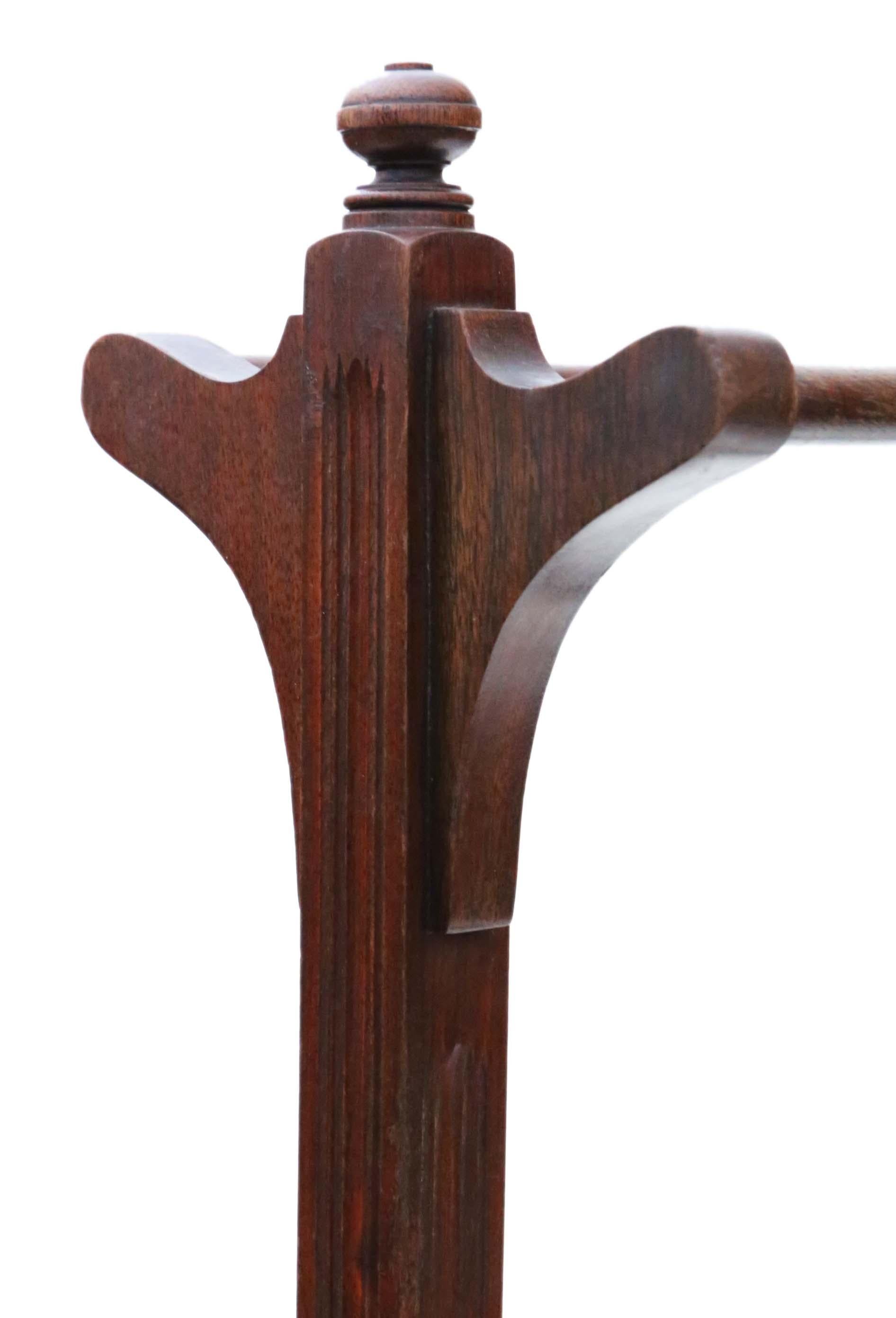 Antique Victorian Mahogany Towel Rail Stand, 19th Century In Good Condition In Wisbech, Cambridgeshire