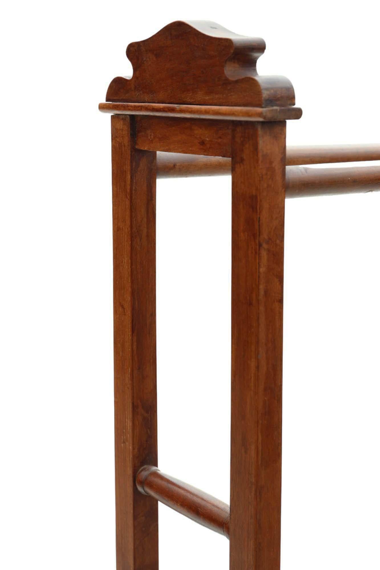 Early 20th Century Antique Victorian mahogany Towel Rail Stand - Quality Art Nouveau C1900 For Sale