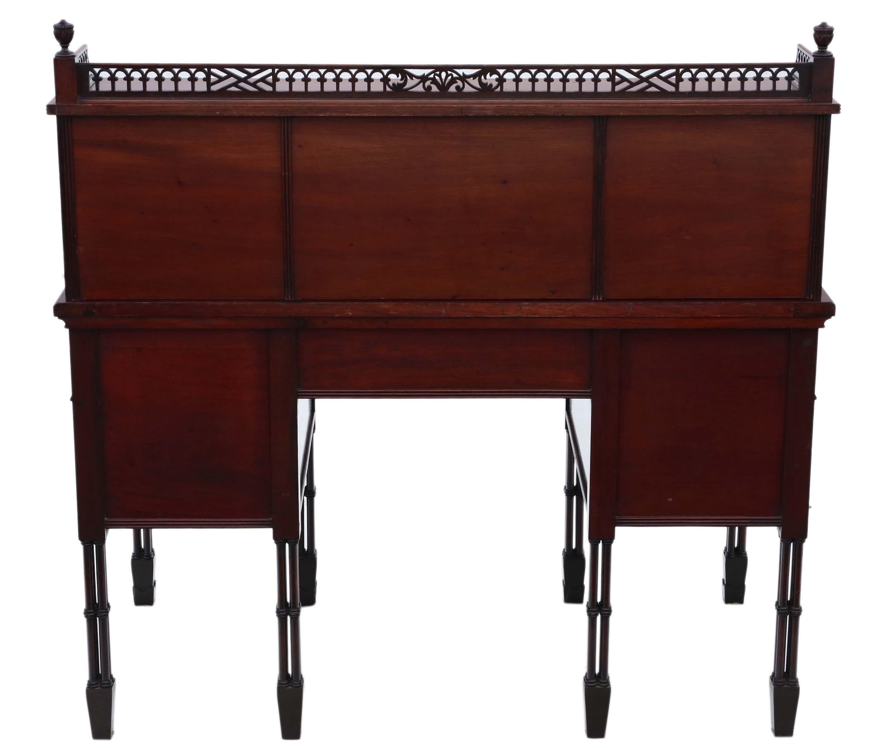 Antique Victorian Mahogany Twin Pedestal Desk Edwards & Roberts For Sale 12