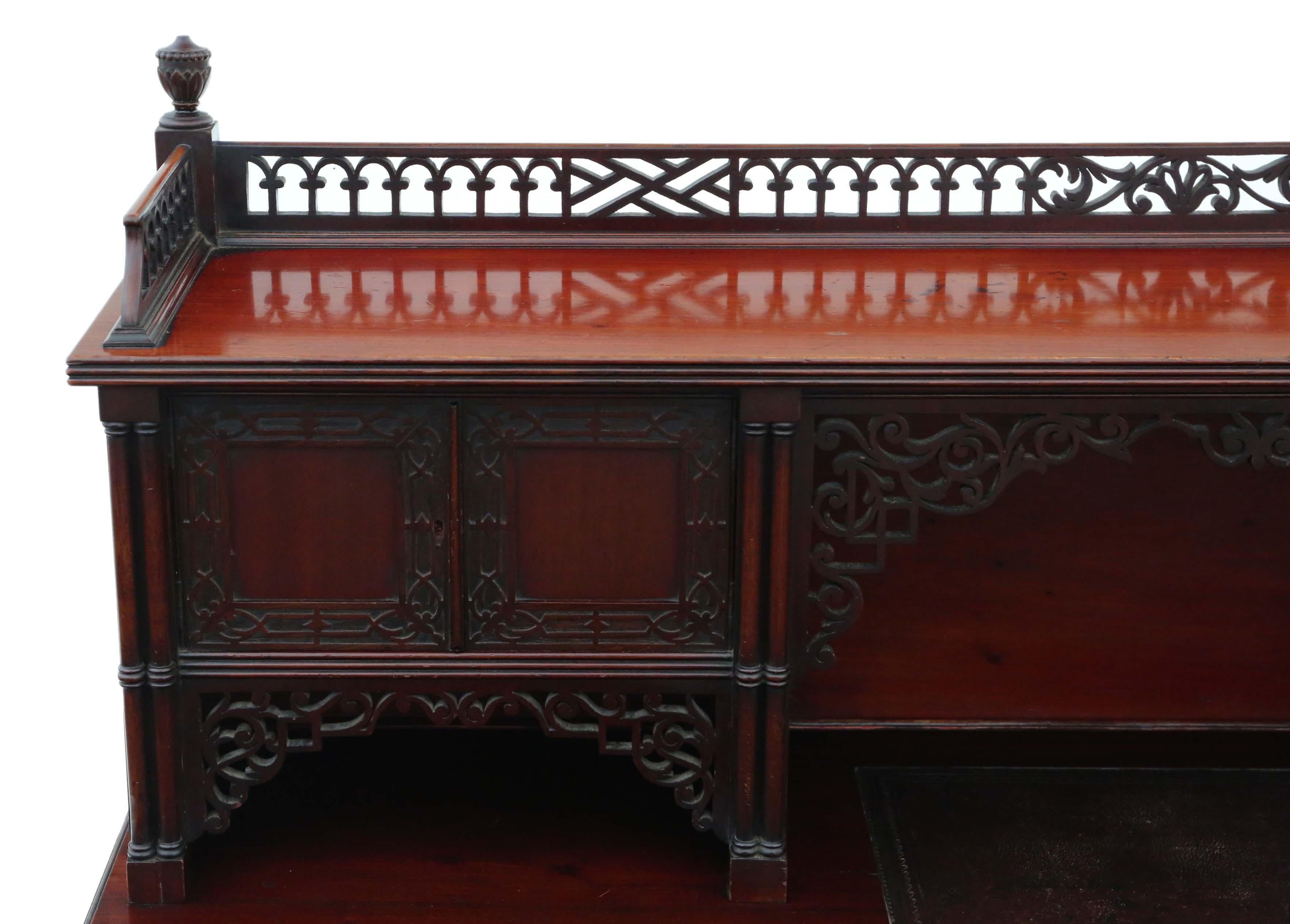 Late 19th Century Antique Victorian Mahogany Twin Pedestal Desk Edwards & Roberts For Sale