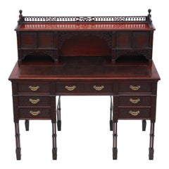 Antique Victorian Mahogany Twin Pedestal Desk Edwards & Roberts