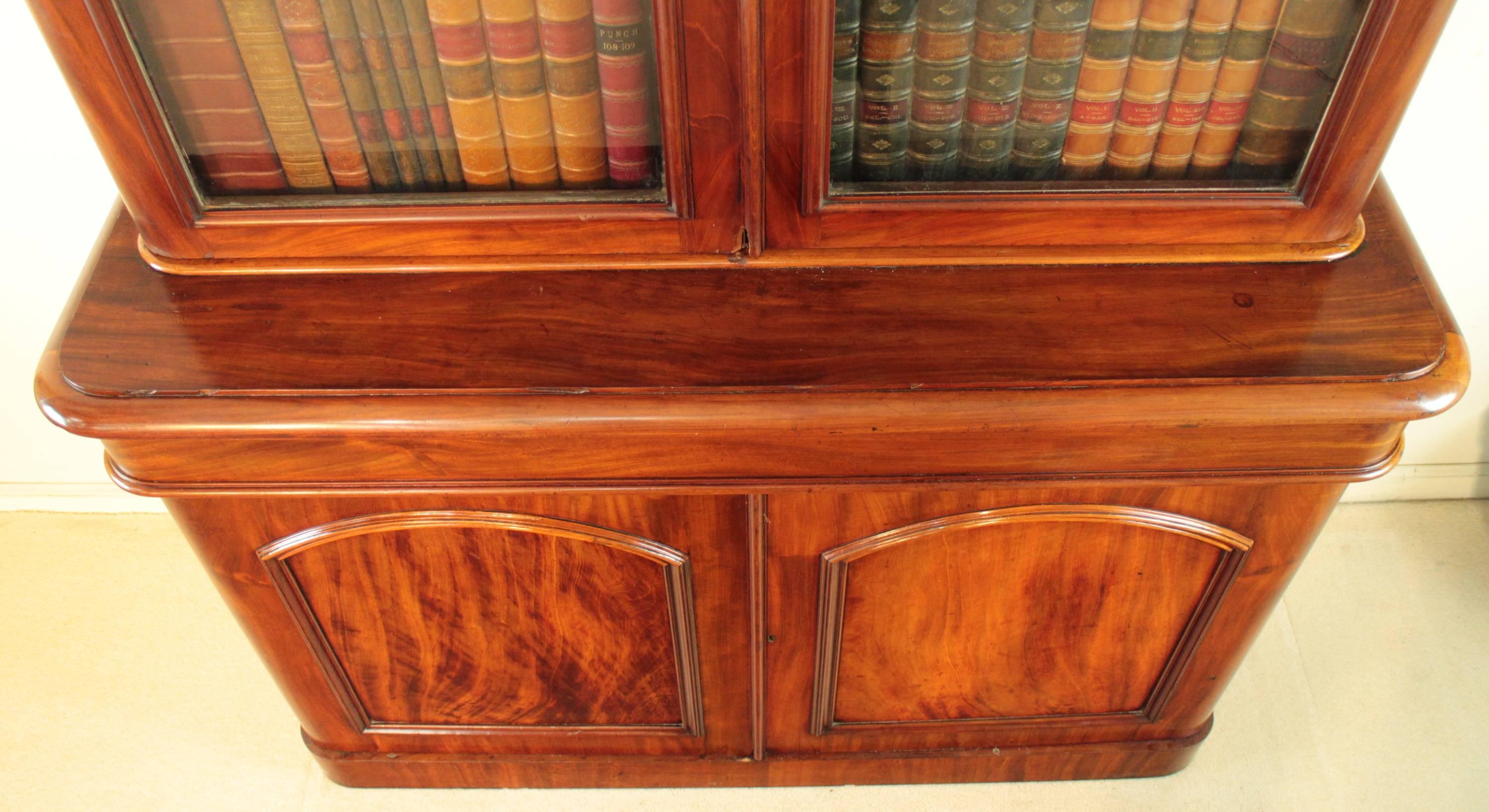 Antique Victorian Mahogany Two-Door Bookcase, English, circa 1870 1