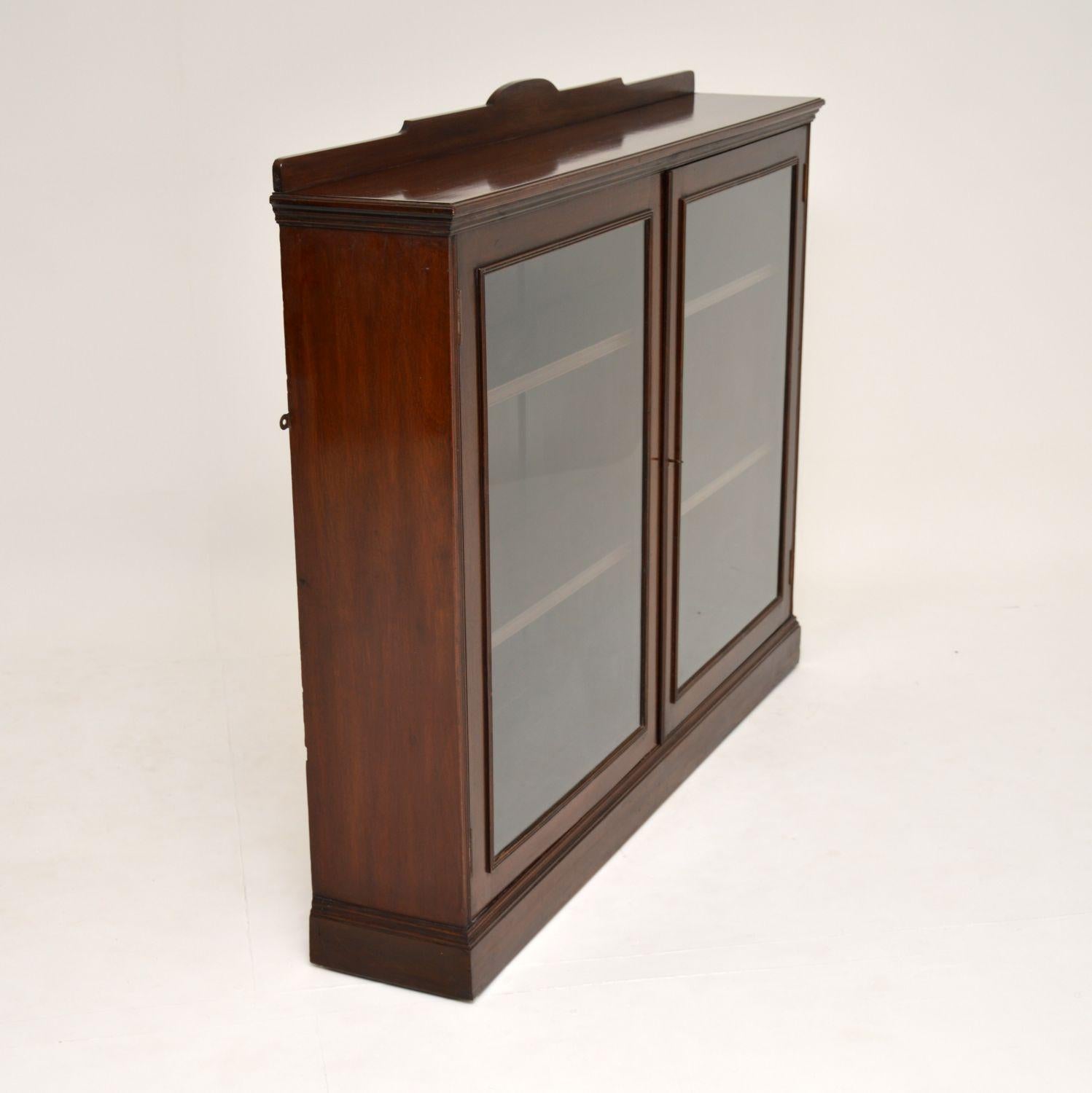 Antique Victorian Mahogany Two-Door Bookcase 2