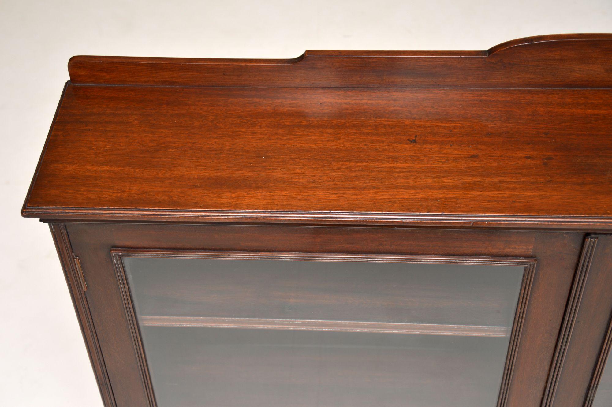 Antique Victorian Mahogany Two-Door Bookcase 4