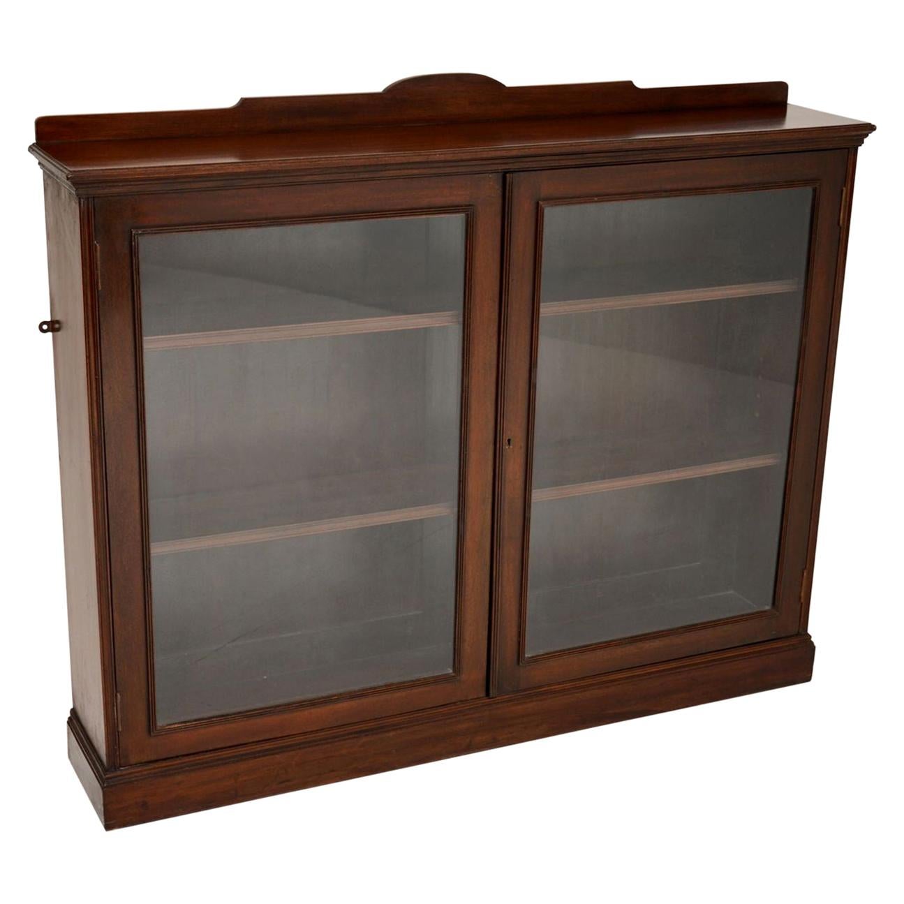 Antique Victorian Mahogany Two-Door Bookcase
