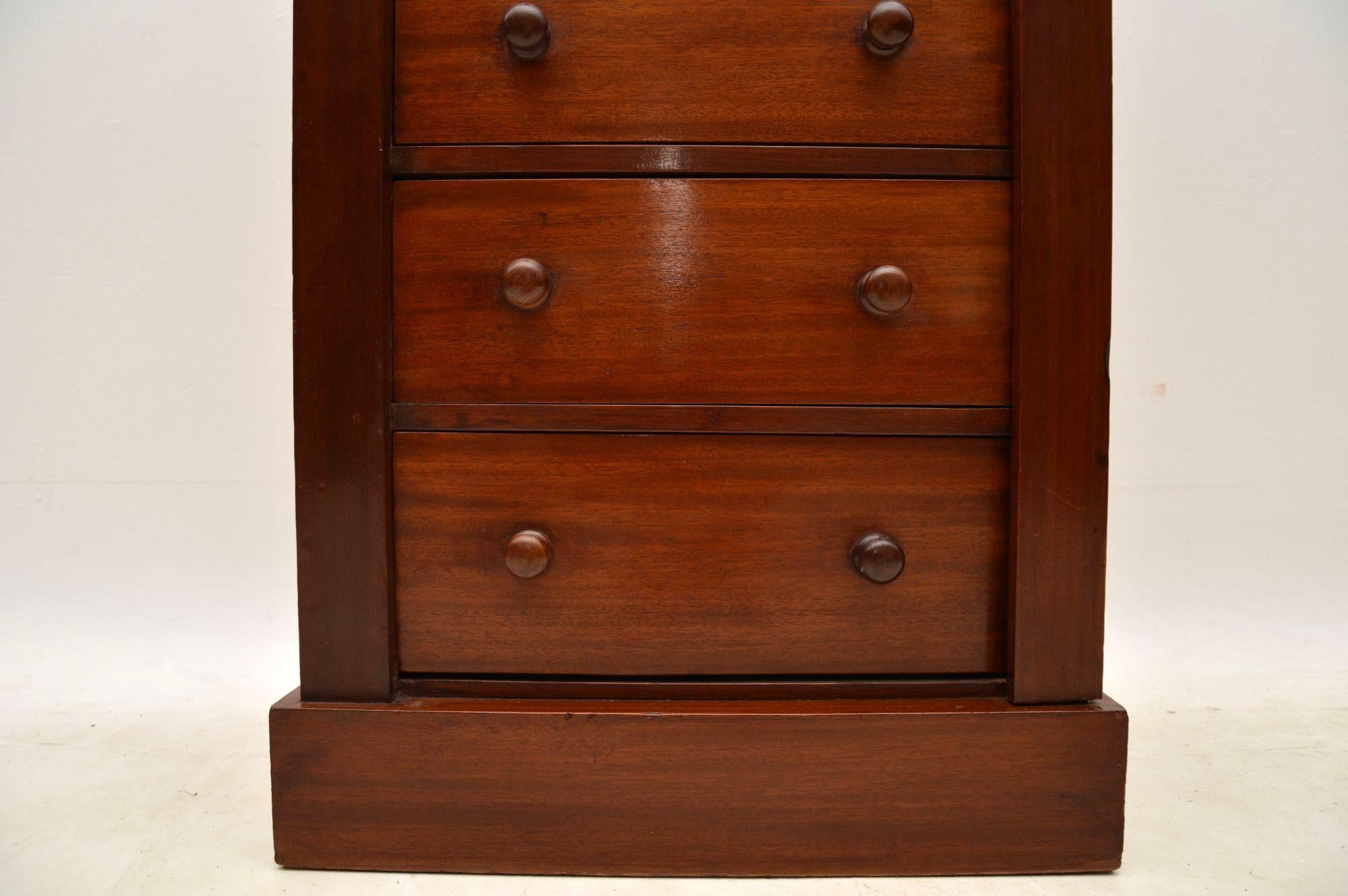Antique Victorian Mahogany Wellington Chest of Drawers 4
