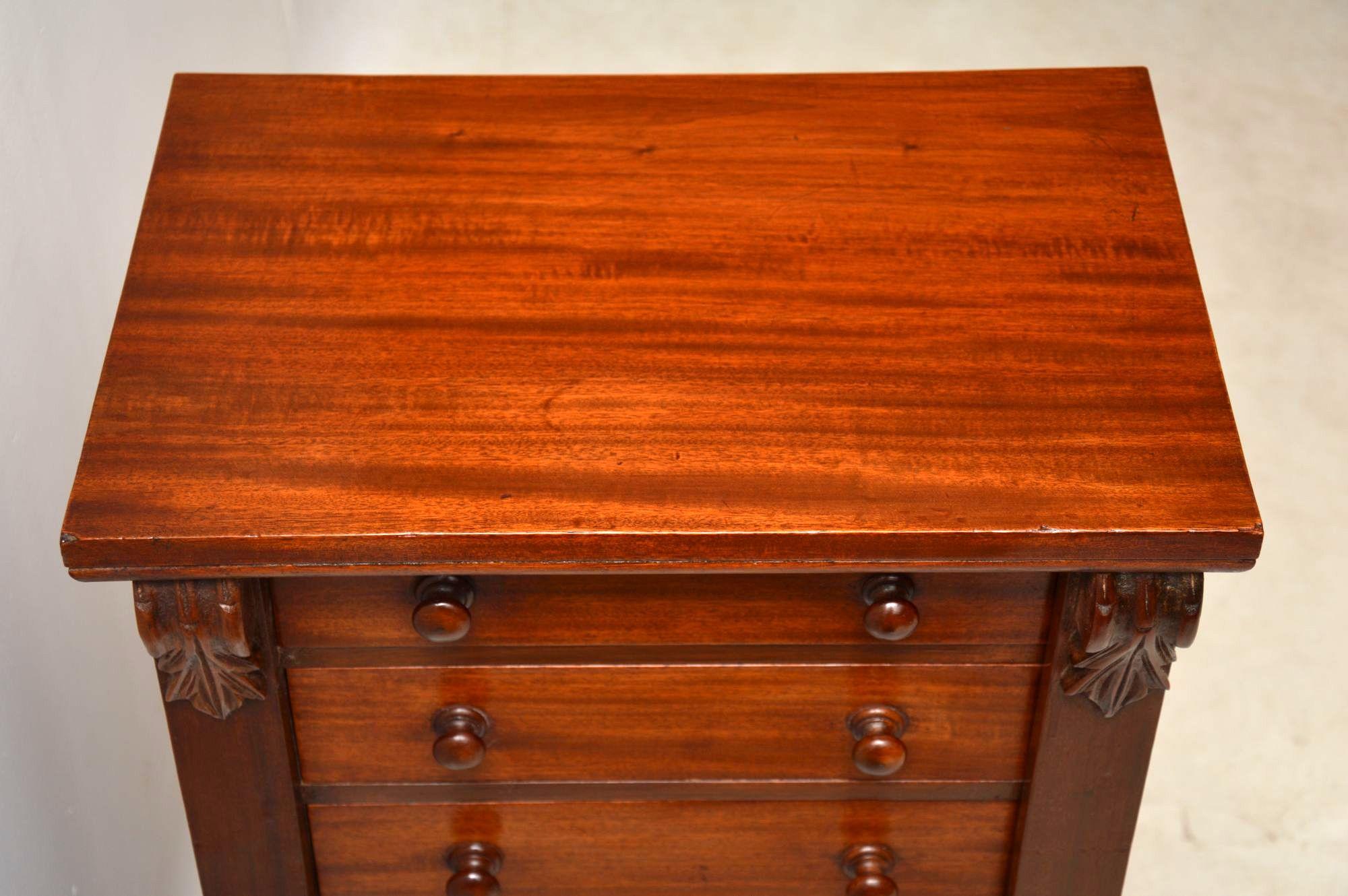 Antique Victorian Mahogany Wellington Chest of Drawers 2