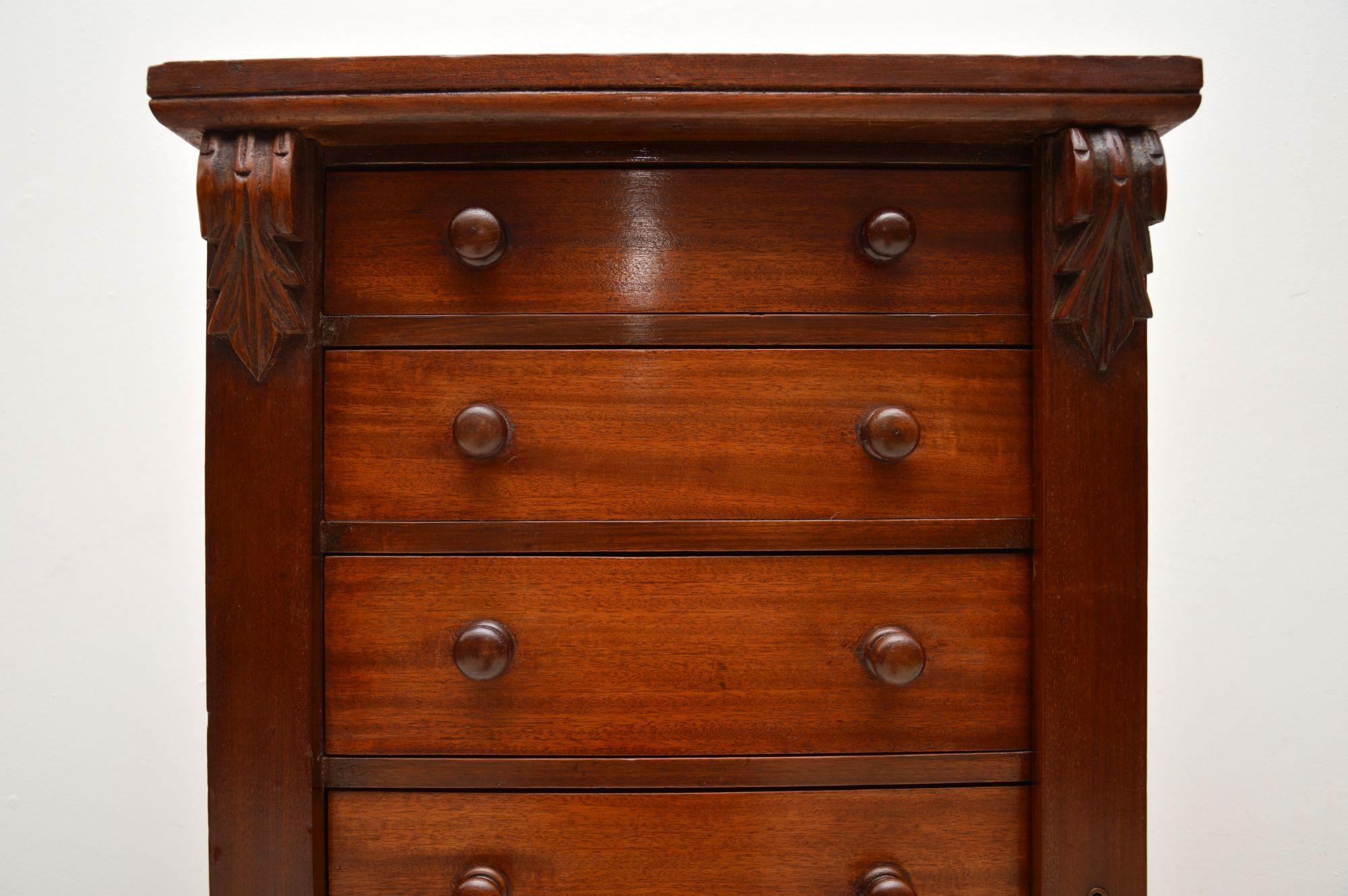 Antique Victorian Mahogany Wellington Chest of Drawers 3