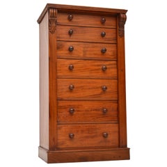 Antique Victorian Mahogany Wellington Chest of Drawers