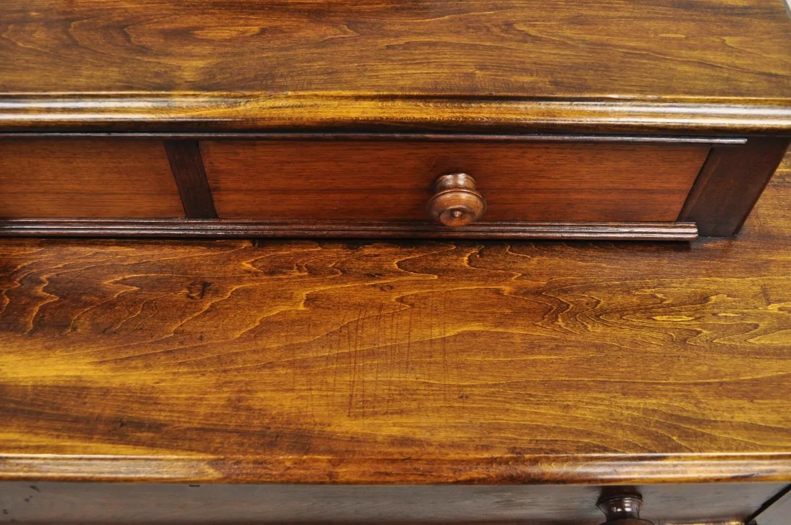 Antique Victorian Mahogany Wood Step Back Glove Box Chest on Chest Dresser 6