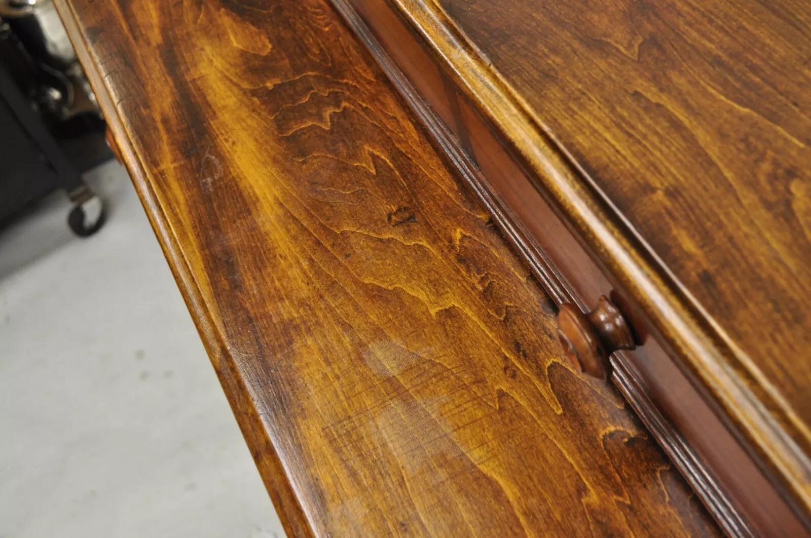 Antique Victorian Mahogany Wood Step Back Glove Box Chest on Chest Dresser 2