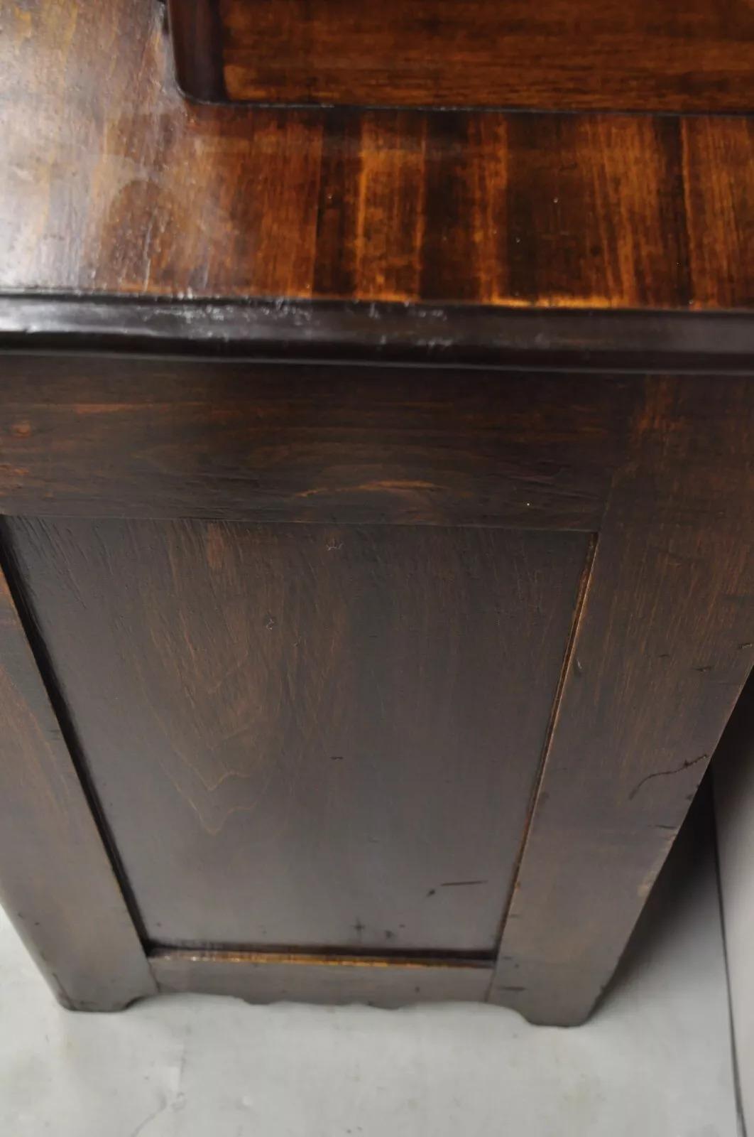 Antique Victorian Mahogany Wood Step Back Glove Box Chest on Chest Dresser 3