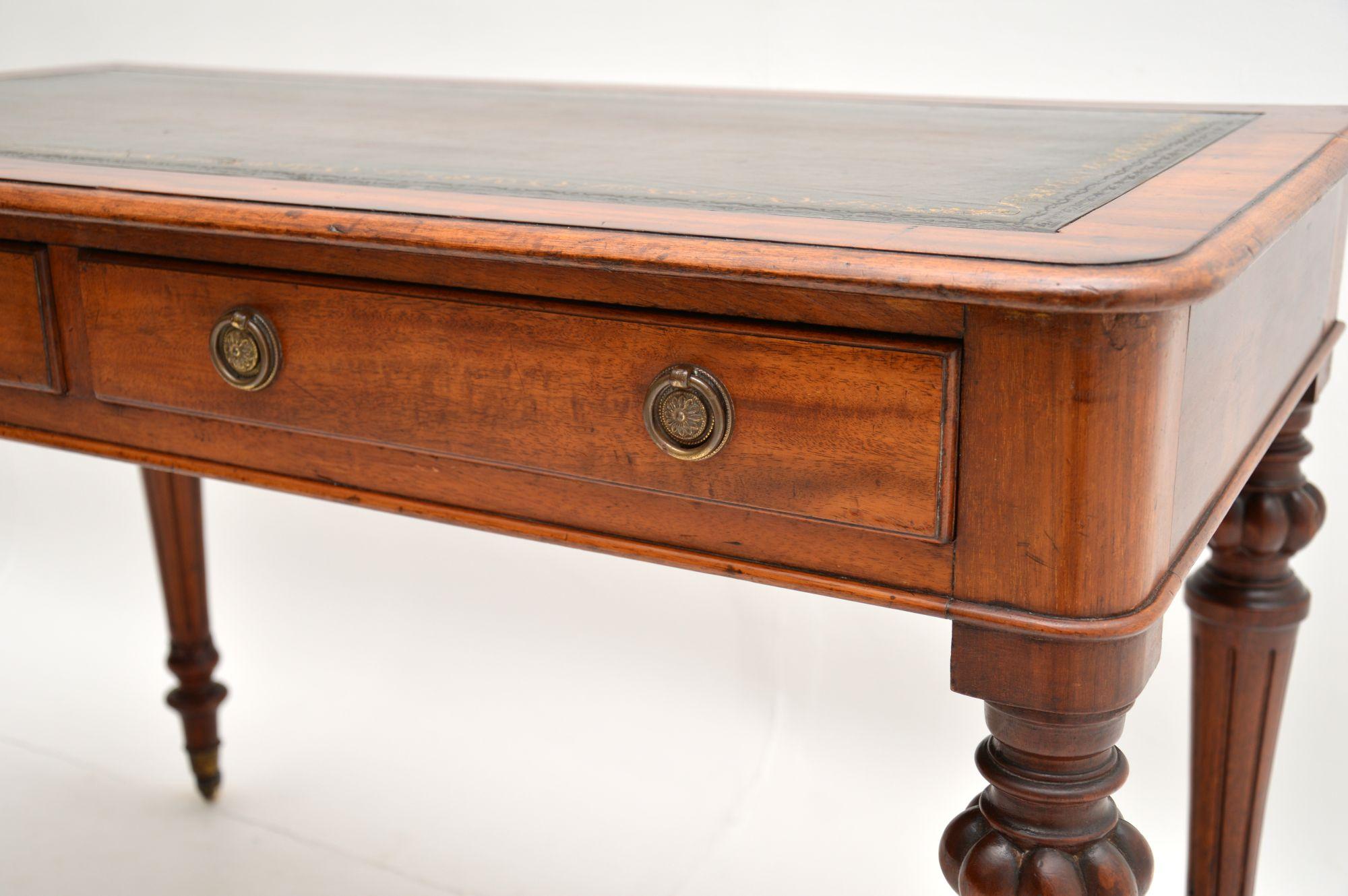 William IV Antique Victorian Mahogany Writing Table Desk