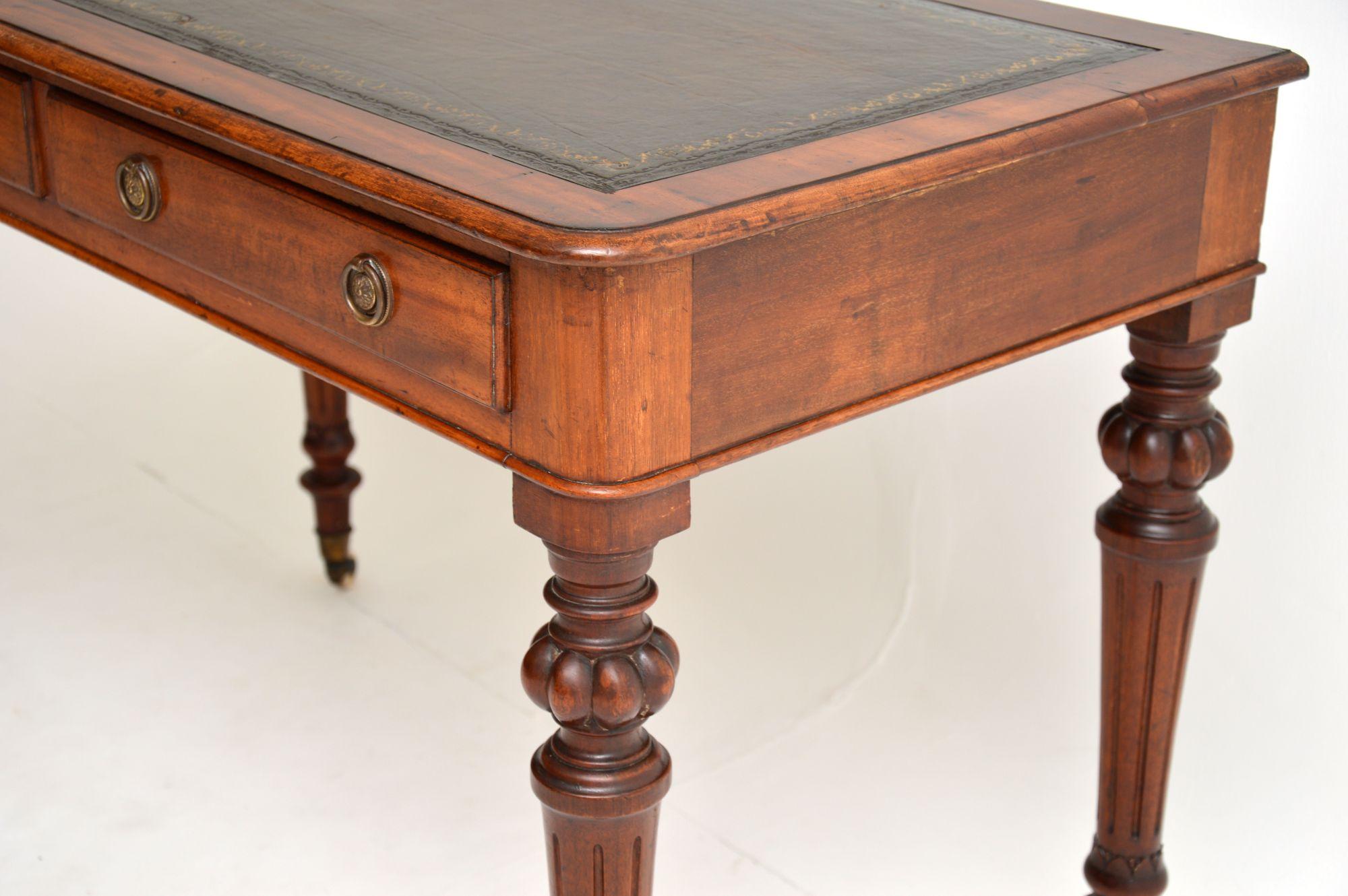 English Antique Victorian Mahogany Writing Table Desk