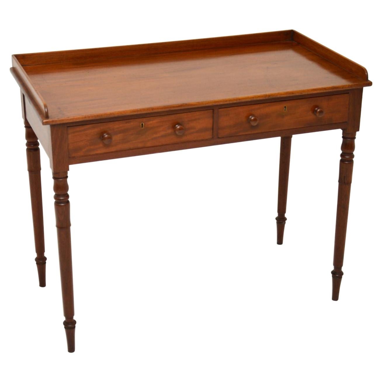 Victorian Period Mahogany DropLeaf Writing Desk Library Sofa Table For