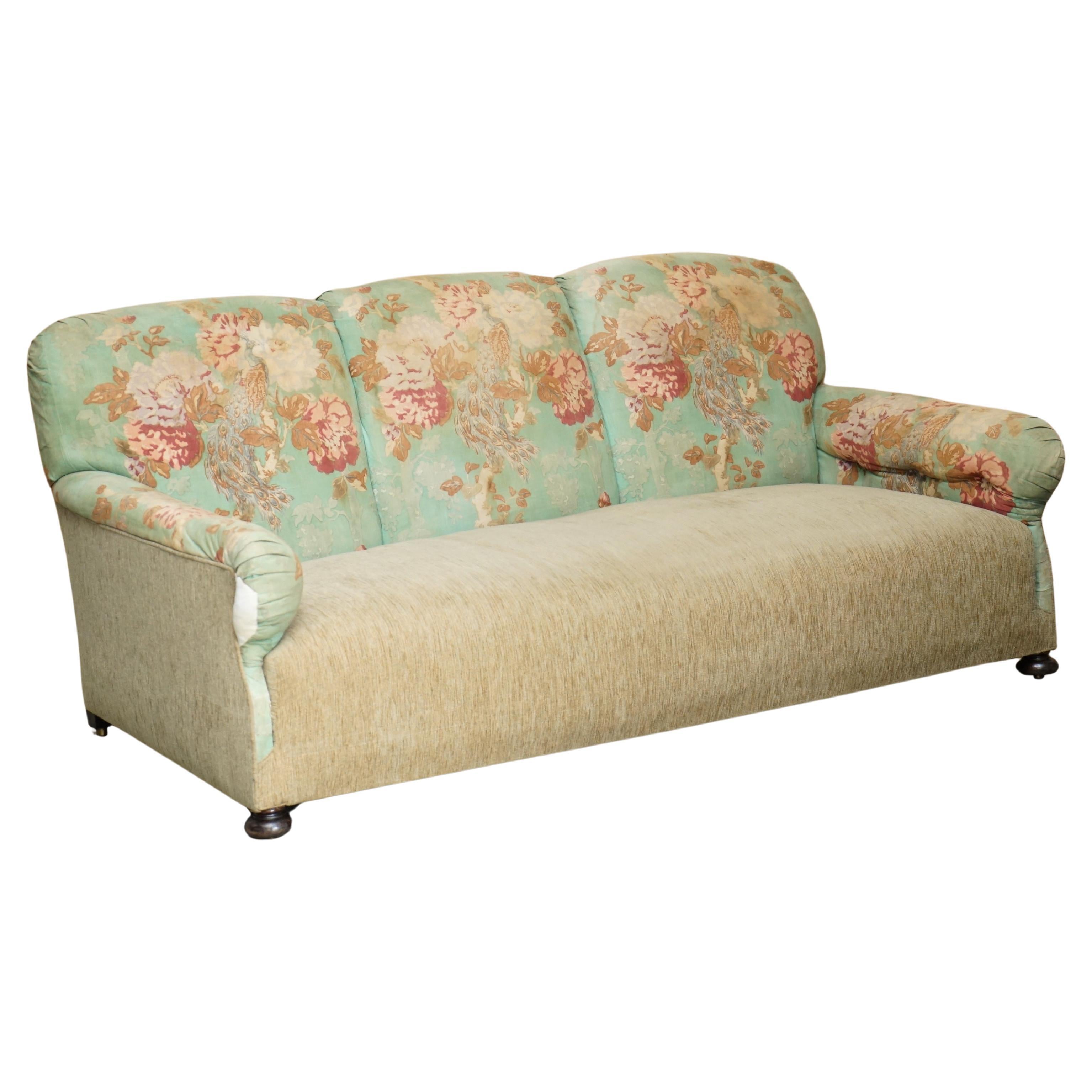 ANTIQUE ViCTORIAN MAPLE & CO HOWARD ENGLISH COUNTRY HOUSE SOFA PART OF SUITE