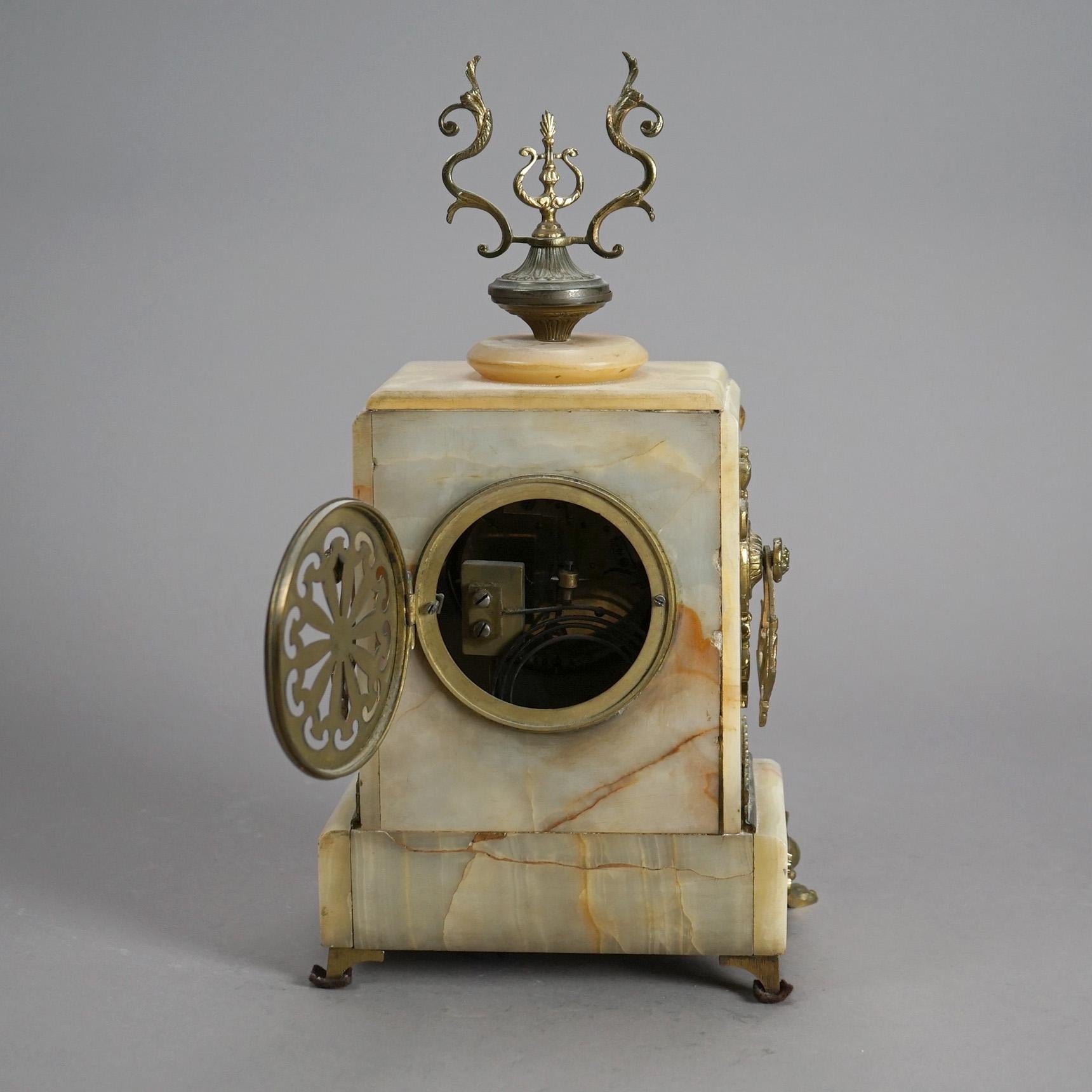 Antique Victorian Marble & Bronze Carriage Clock C1880 4