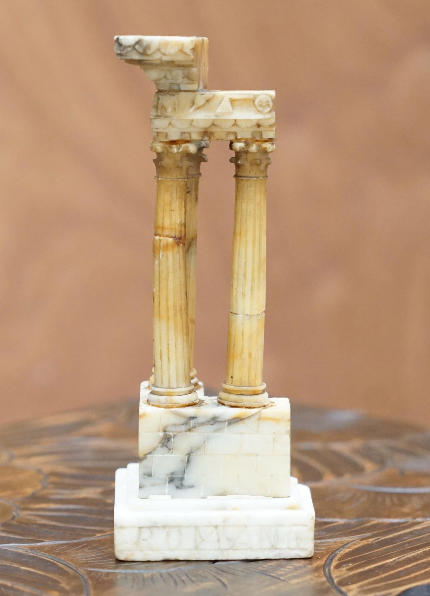 We are delighted to offer for sale this extremely collectable original Victorian Marble Grand Tour Roman Ruin statue of columns

A wonderful original piece, this is a desk sized collectable, these Roman Ruins are just about as hot right now as