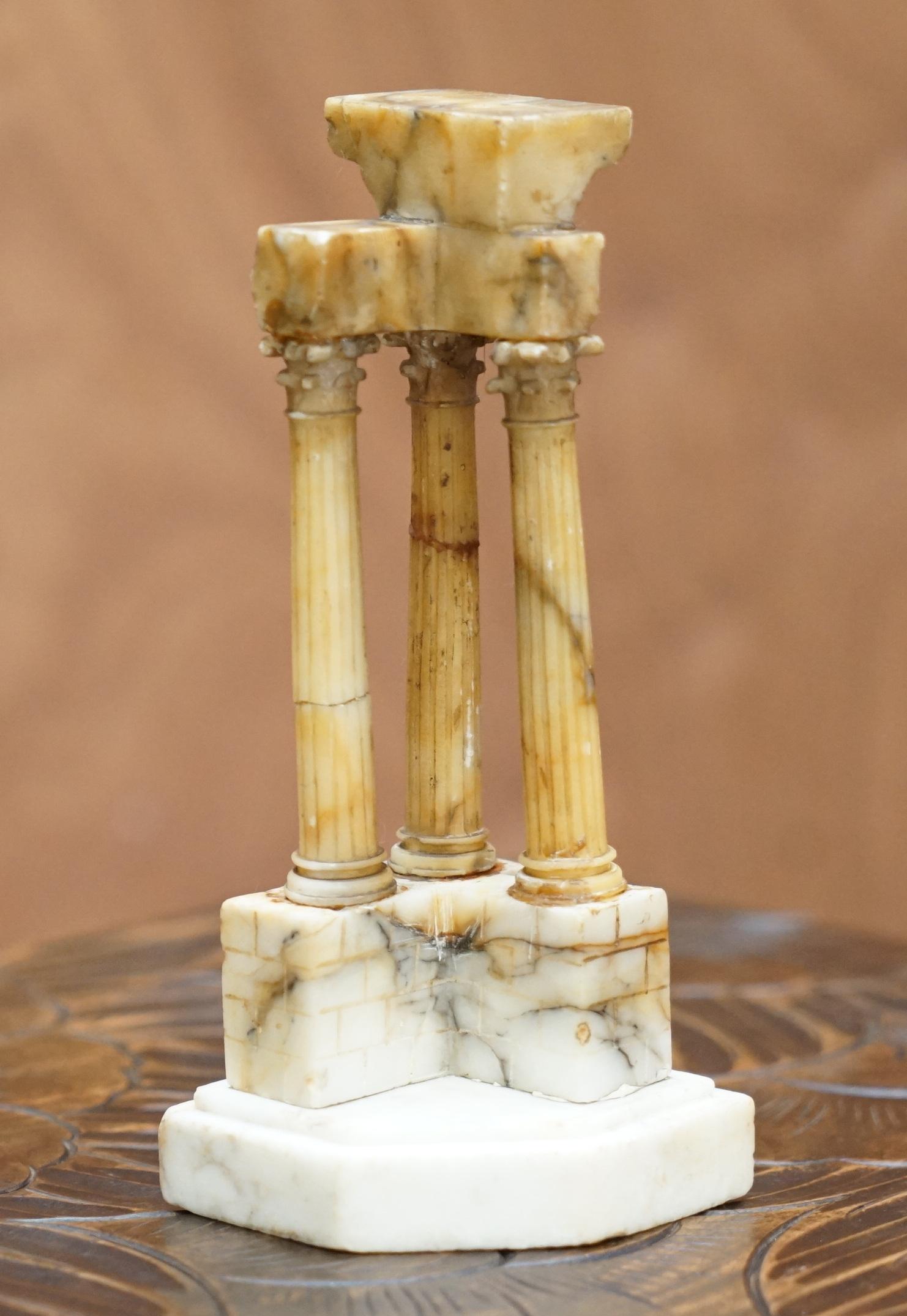 Ancienne statue victorienne en marbre, ruines romaines, sculpture Grand Tour, colonnes et piliers en vente 2