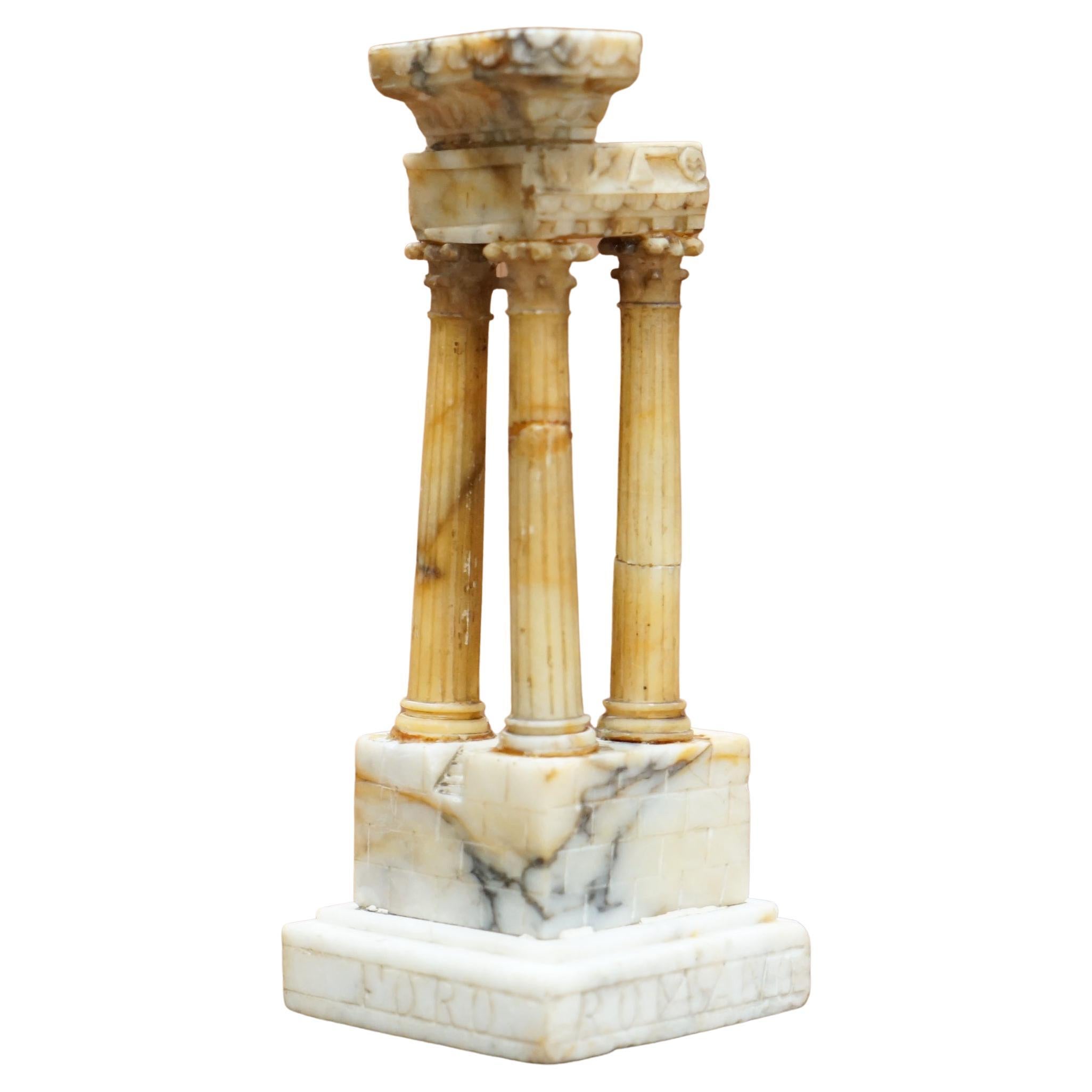 Ancienne statue victorienne en marbre, ruines romaines, sculpture Grand Tour, colonnes et piliers en vente