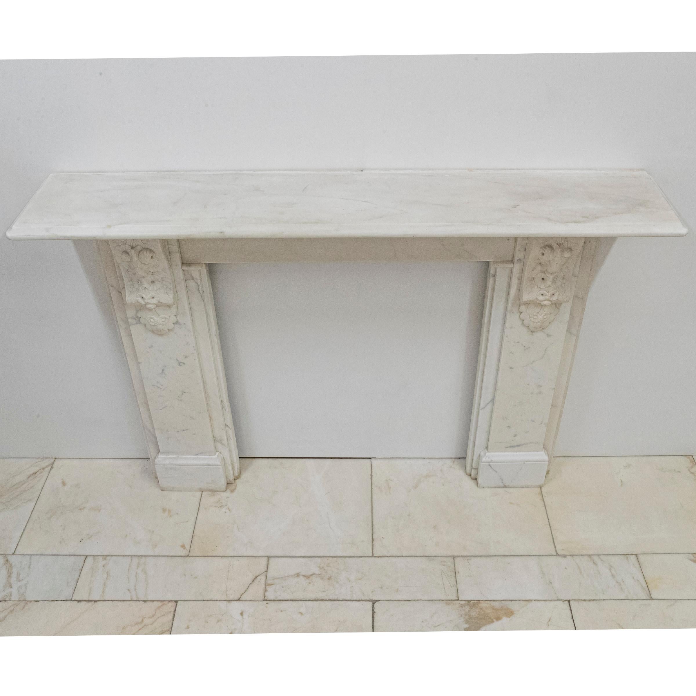 Antique Victorian Marble Surround with Ornate Carved Corbels For Sale 5