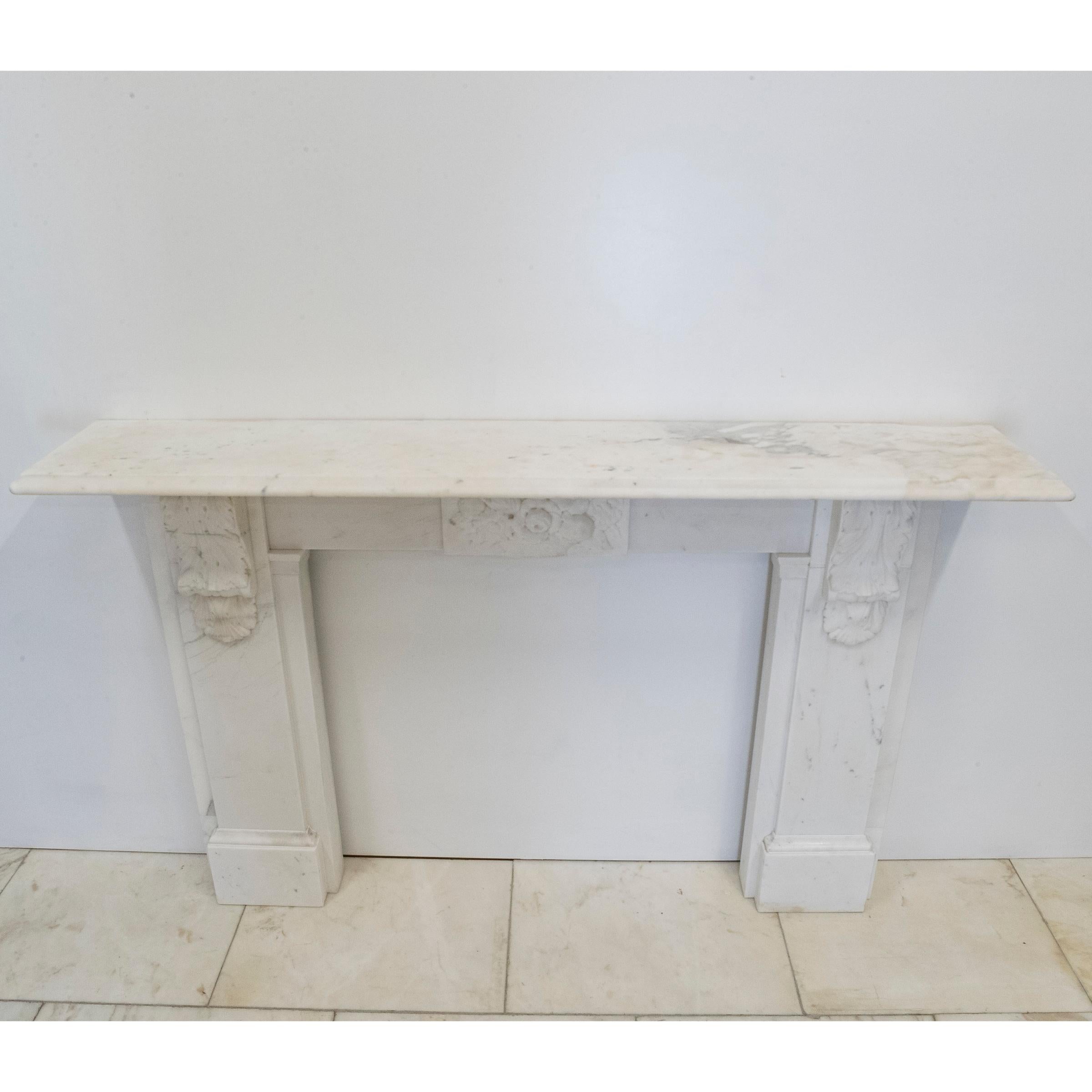 Antique Victorian Marble Surround with Ornate Carved Corbels For Sale 8