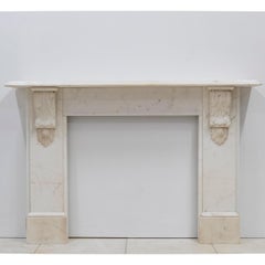 Antique Victorian Marble Surround with Ornate Carved Corbels