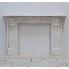 Antique Victorian Marble Surround with Ornate Carved Corbels